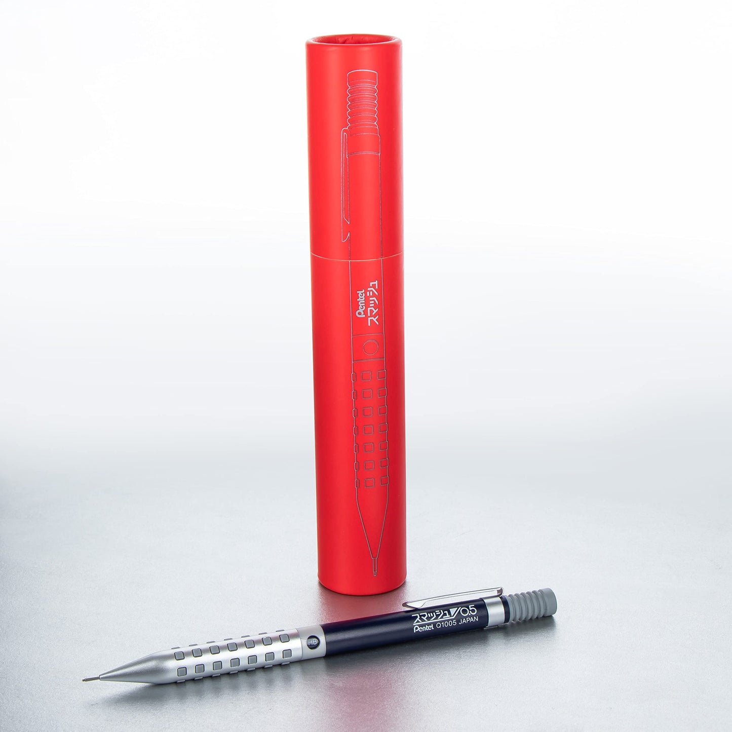 Pentel Smash Drafting Mechanical Pencil (0.5mm) - Special Edition Silver and Navy w/Tube