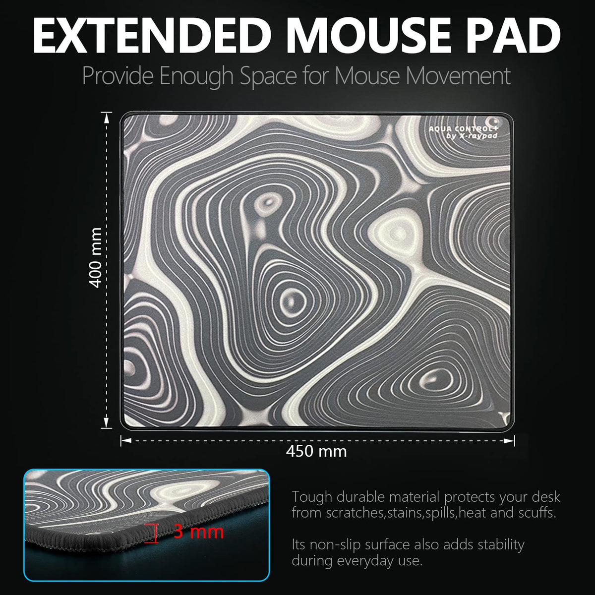 X-Raypad Aqua Control Plus ROB Gaming Mouse Pad, Ultra-High Precision Mouse Pad with Perfect Speed