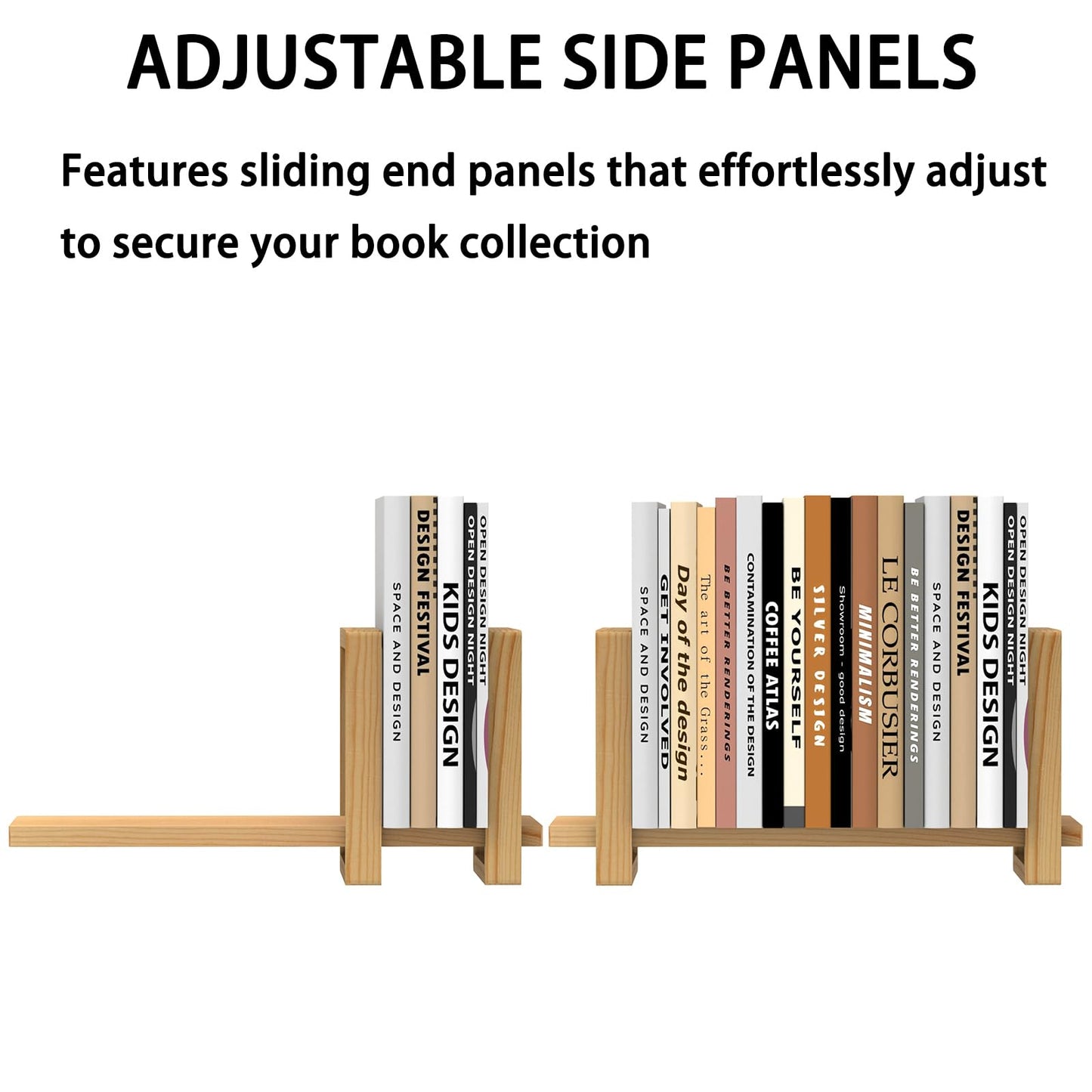 Adjustable Table Top Bookshelf Wooden Desktop Bookshelf Retro Mini Book Shelf Organizer Desk
