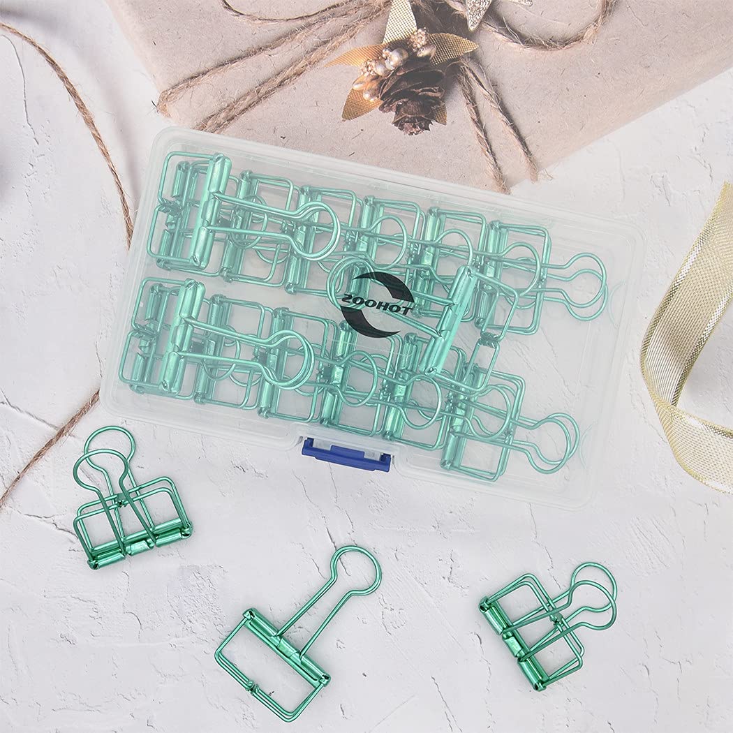 Binder Clips Paper Clamps 32mm Clips for Office School Supplies (Green)