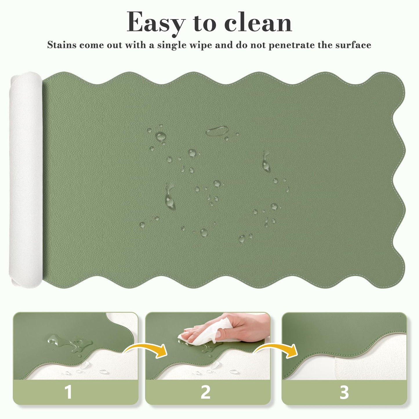 iCasso Dark Green Desk Mat 35.4"x15.7", Desk Protector for Students