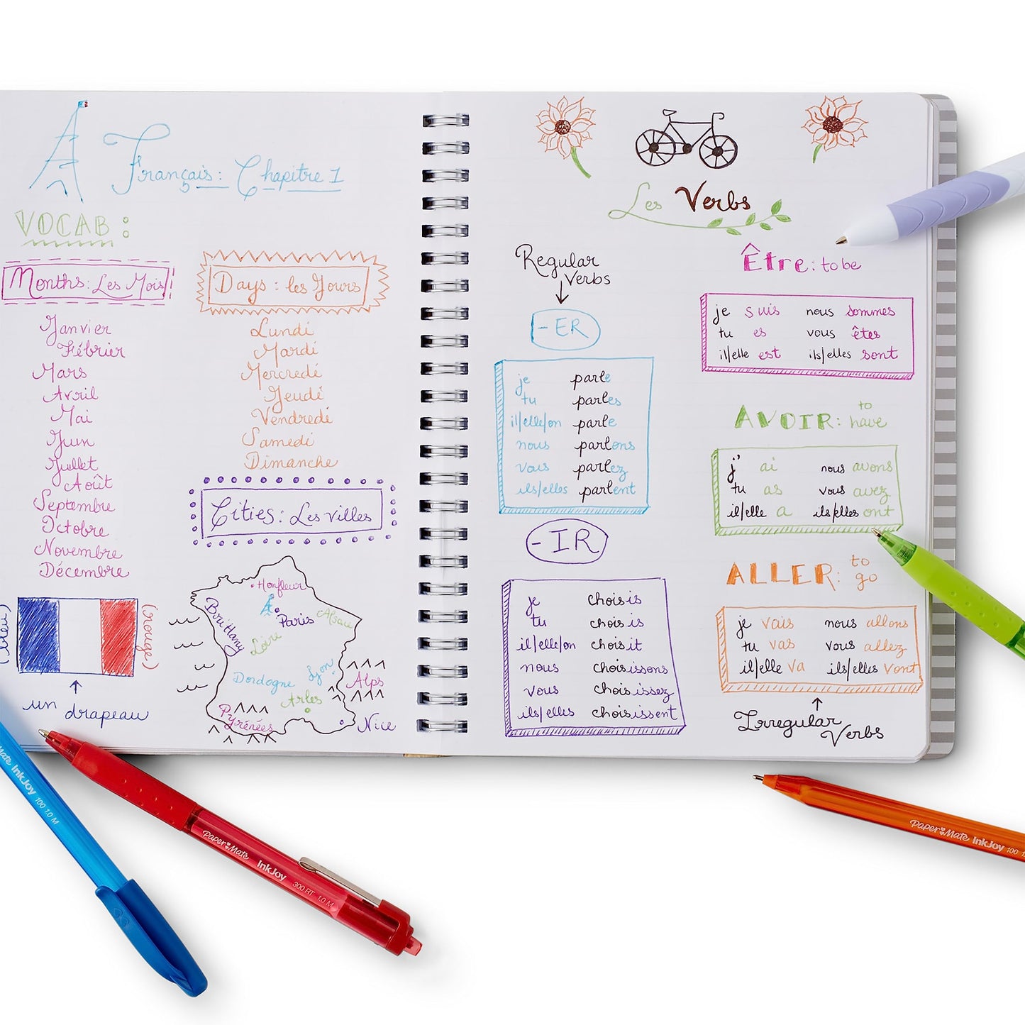 Paper Mate InkJoy Quatro Retractable Ballpoint Pens, Medium Point, Business Colors, 12 Count
