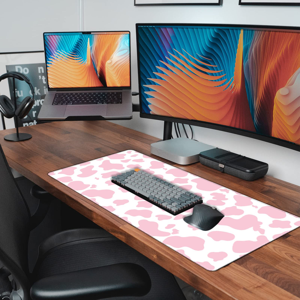 Deokke Extended Large Computer Gaming Mouse Pad Desk Mat(31.5×15.7 in),Desk Pad with Non-Slip Base