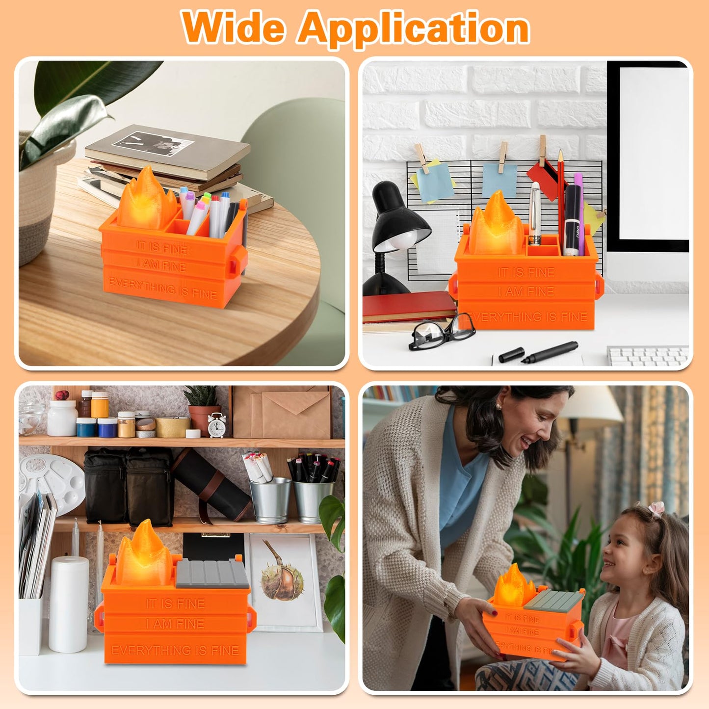 Dalycro Dumpster Fire Pencil Holder Fun Desk Accessories