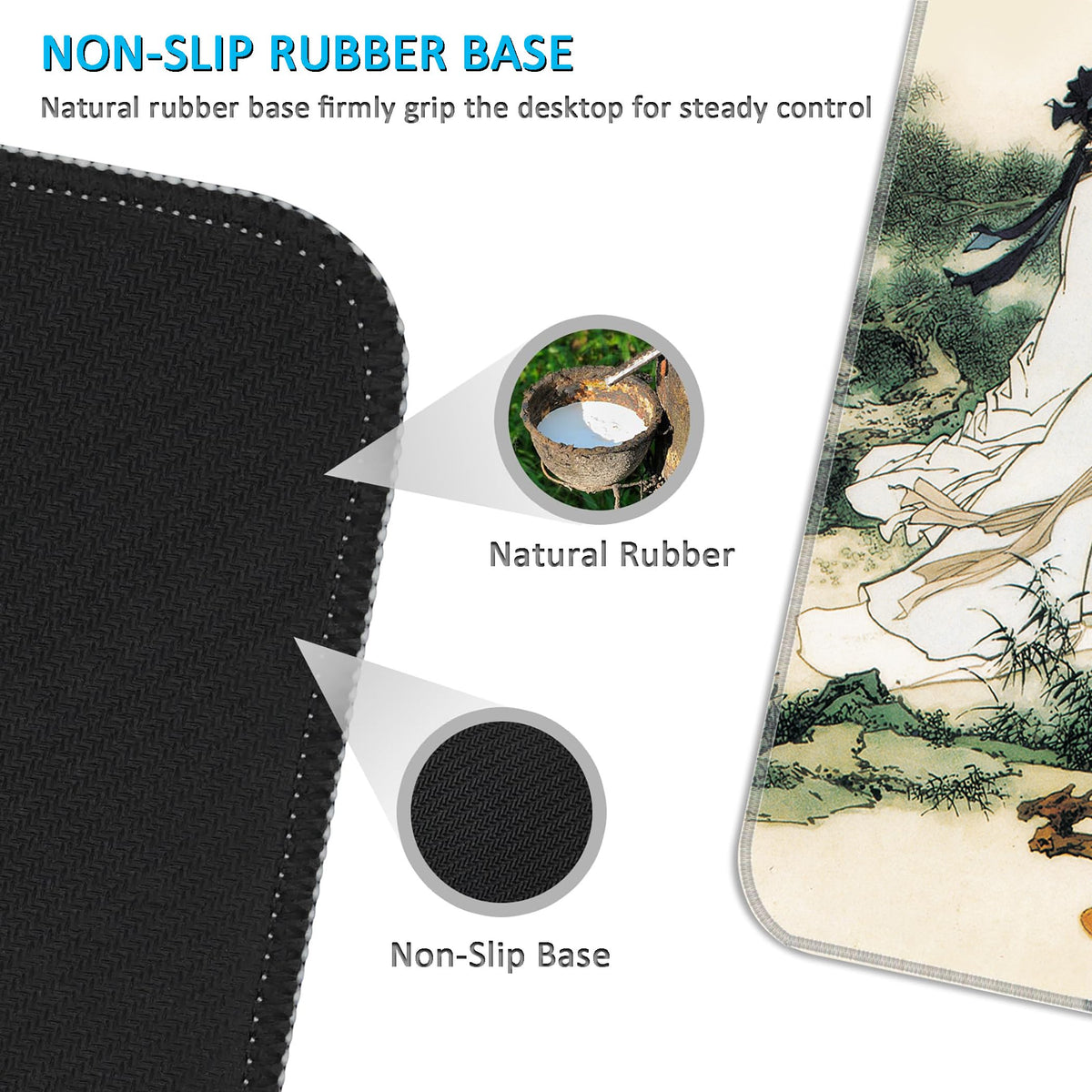 LL-COEUR XXL Landscape Gaming Mouse Pad Computer Keyboard Mat Office Desk Pad (Eight Immortals