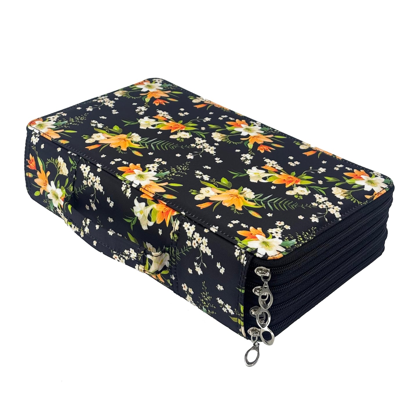 YOUNGCOL 300-Capacity Colored Pencil Case Pen Organizer(Black Floral)