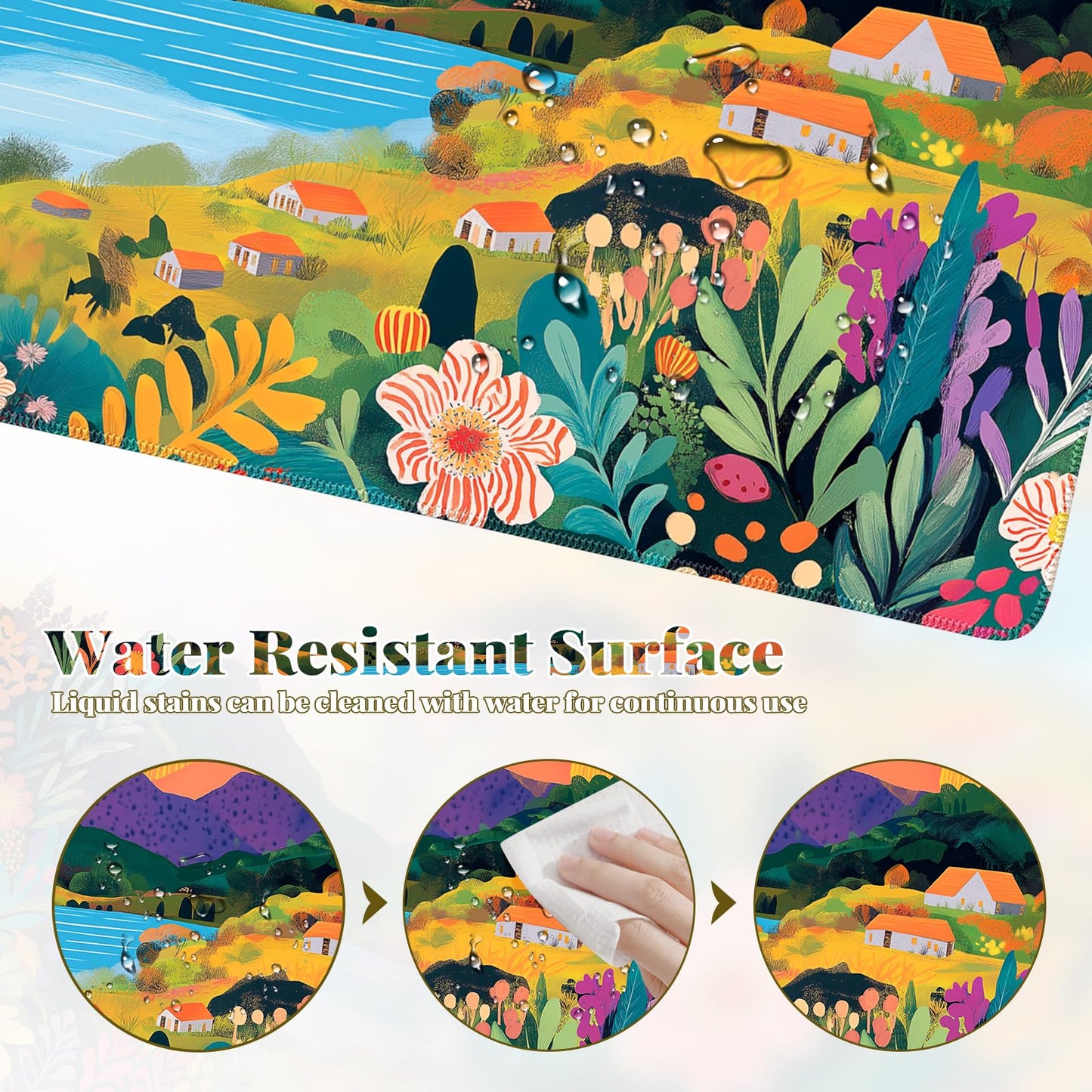 iCasso Large Gaming Mouse Pad 35"x16",Waterproof Desk Mat,Oil Painting
