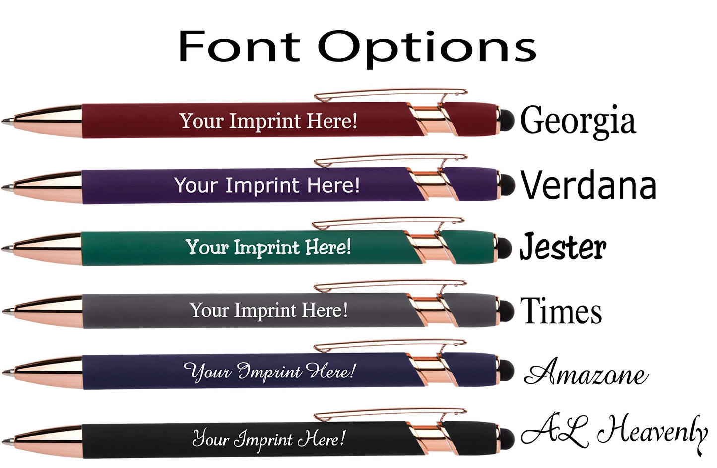 ExpressDesigns™ - Personalized Pens Gift Set - 2 Pack of Rose Gold Soft Touch Metal Pens w/gift box