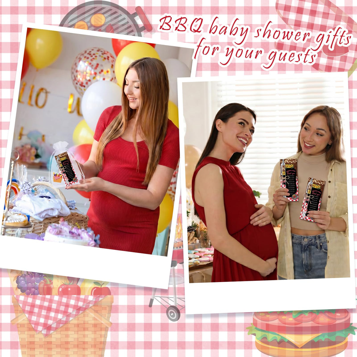 EYNDYN 145 Pieces BBQ Baby Shower Gifts for Guest It's a Baby Q Ballpoint Pens and Keychains Favors