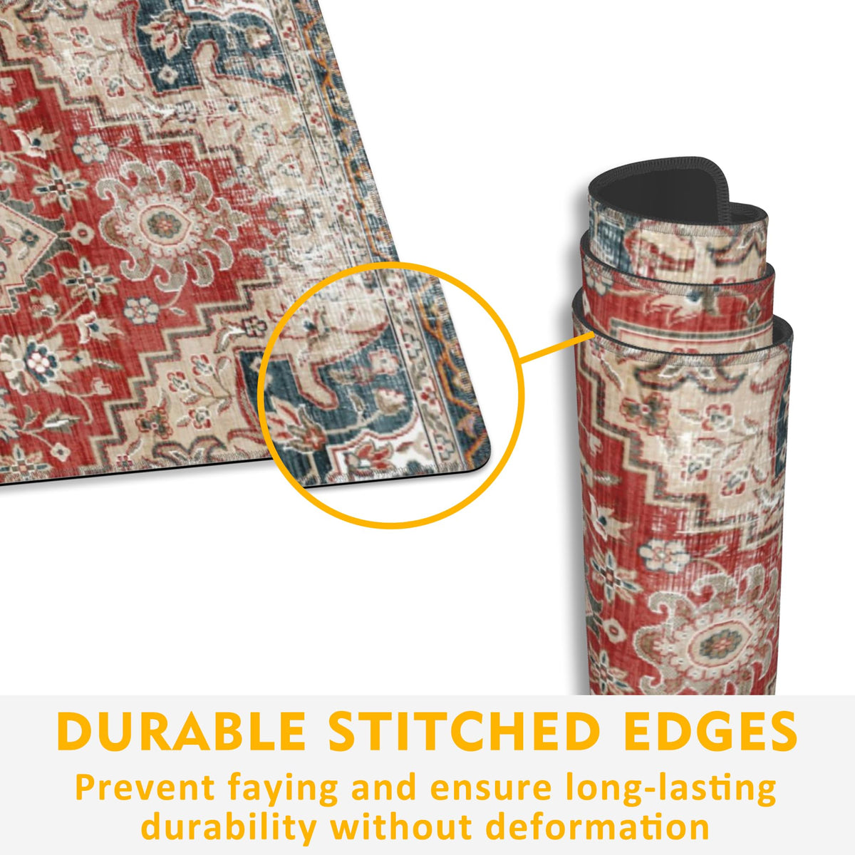 Uiaoiais Desk Pad,Persian Style Textile Rug Texture Gaming Mouse Pad,31.5"X15.7" Extended Gaming