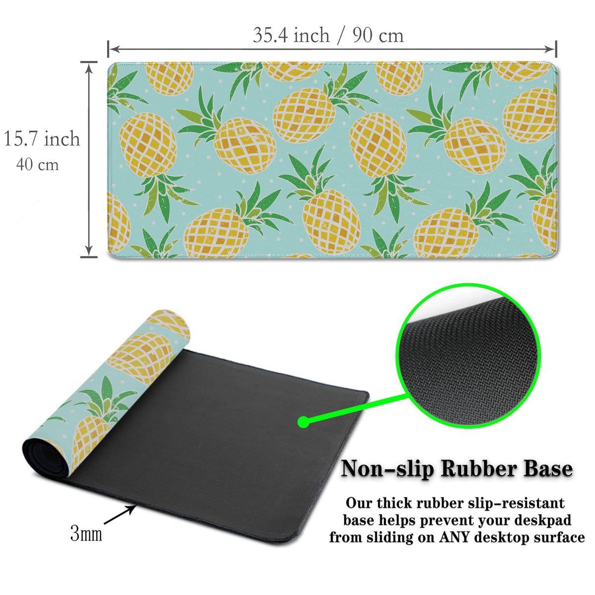 Samgula Computer Desk Mat Yellow, XXL Mouse Pads Large Desk Pads, Mouse Pad Gaming Non-Slip Rubber