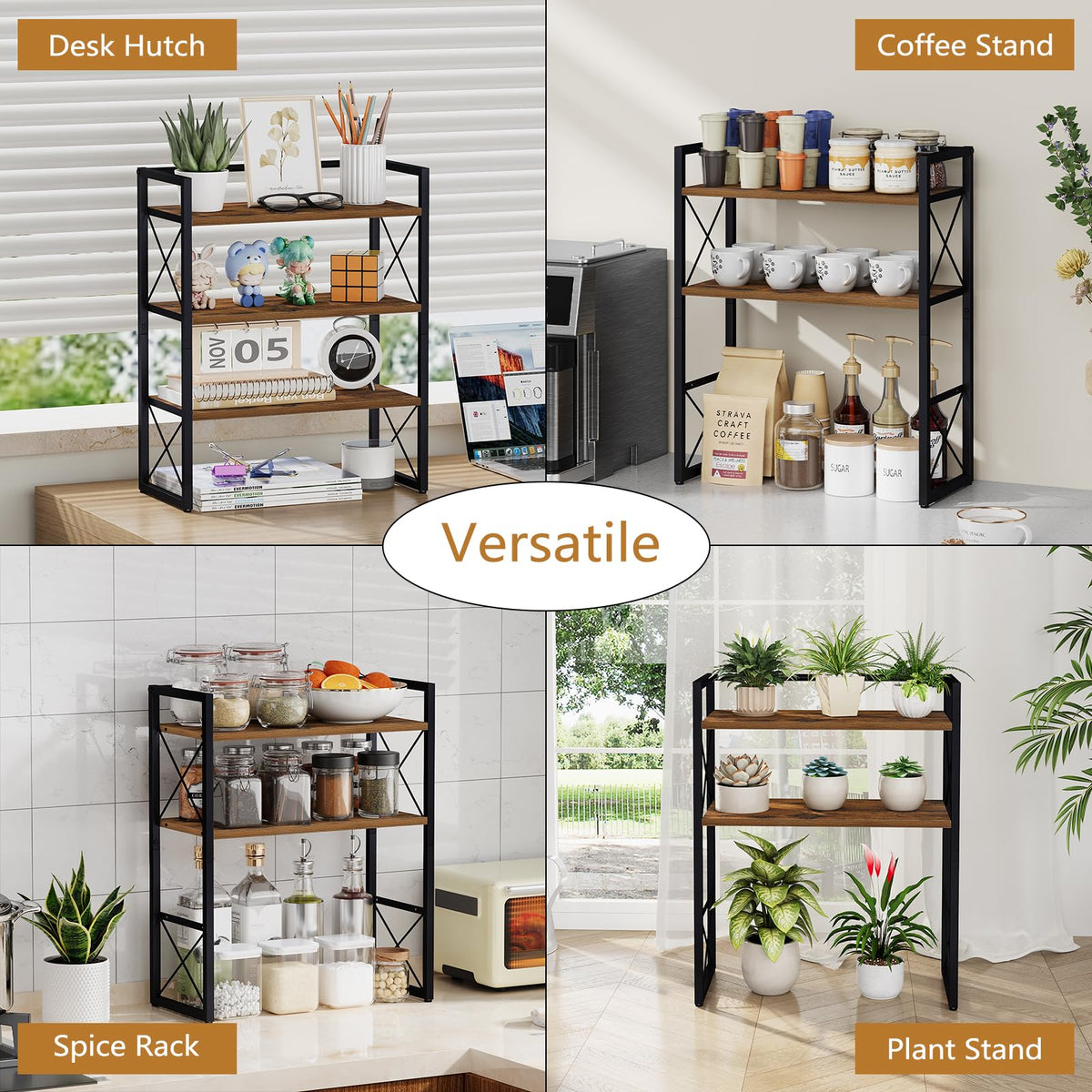YINMIT Desk Shelf Organizer for Top of Desk with 3-Tier Open Shelves