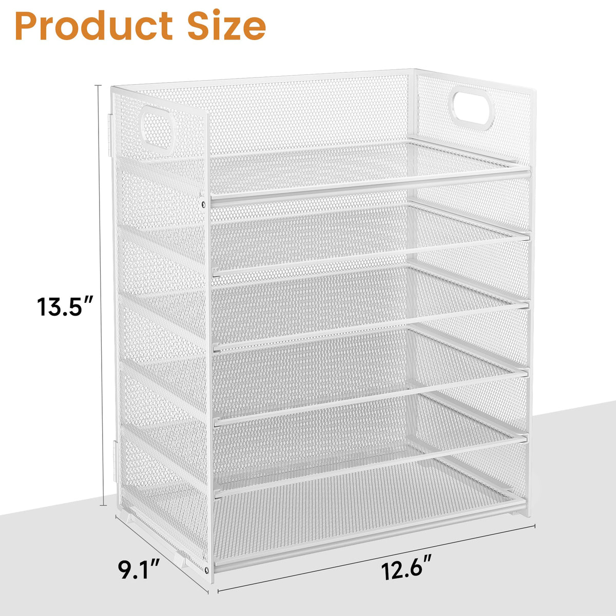 Subekyu 6-Tier Desk Paper Organizer, Desktop File Letter Tray with Handle, Document Sorter and