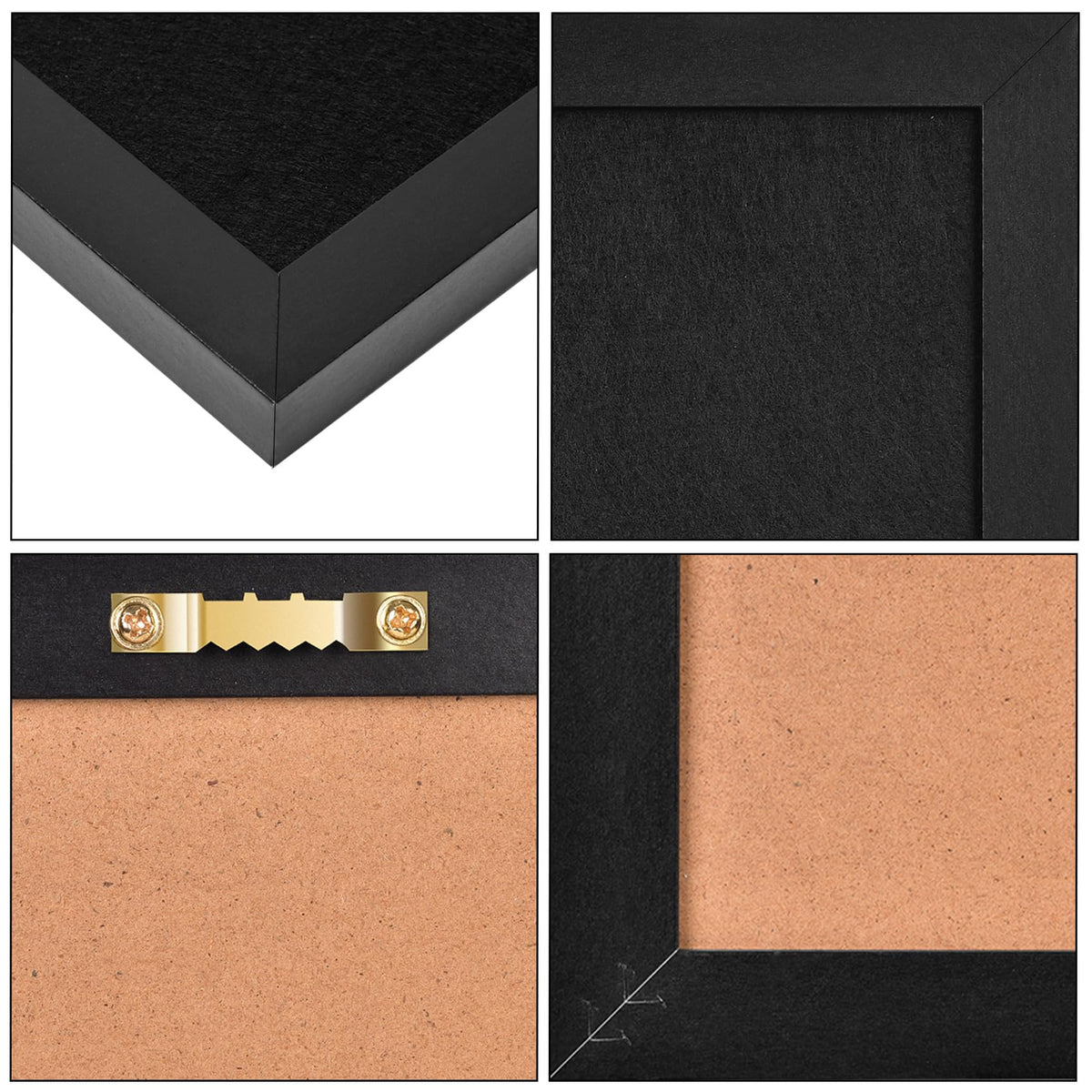 2PCS Black Bulletin Boards Cork Board with Felt, 15"x11" Small Display Pin Board Vision Board for