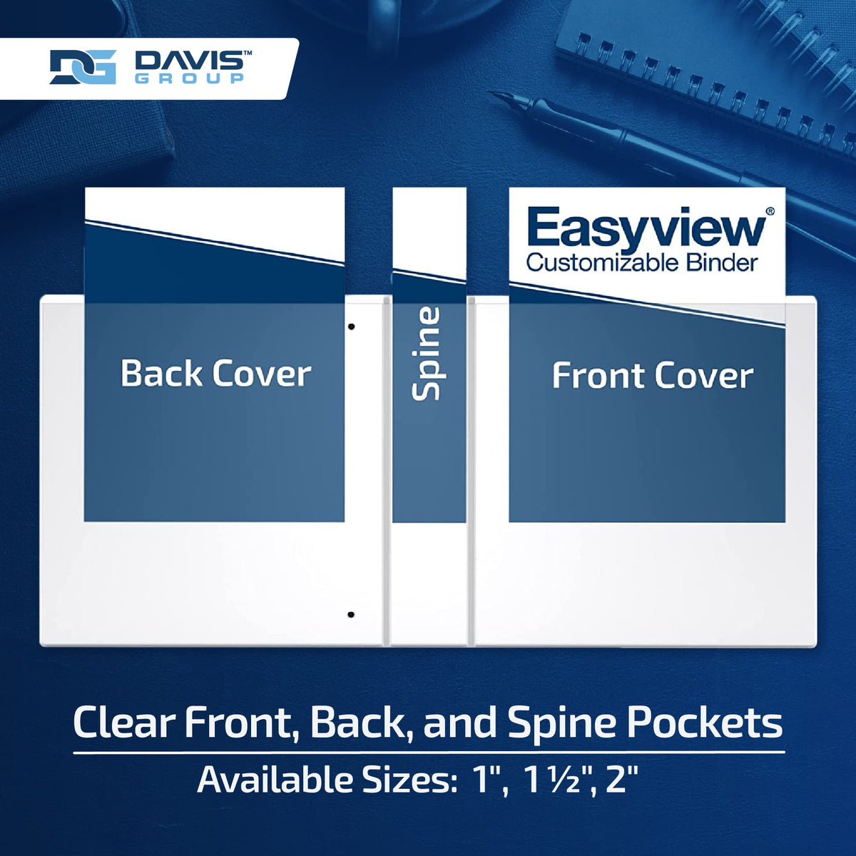 Easyview 3-Ring Binder, 1.5" Round Rings, Fashion Colors, 4 Pack