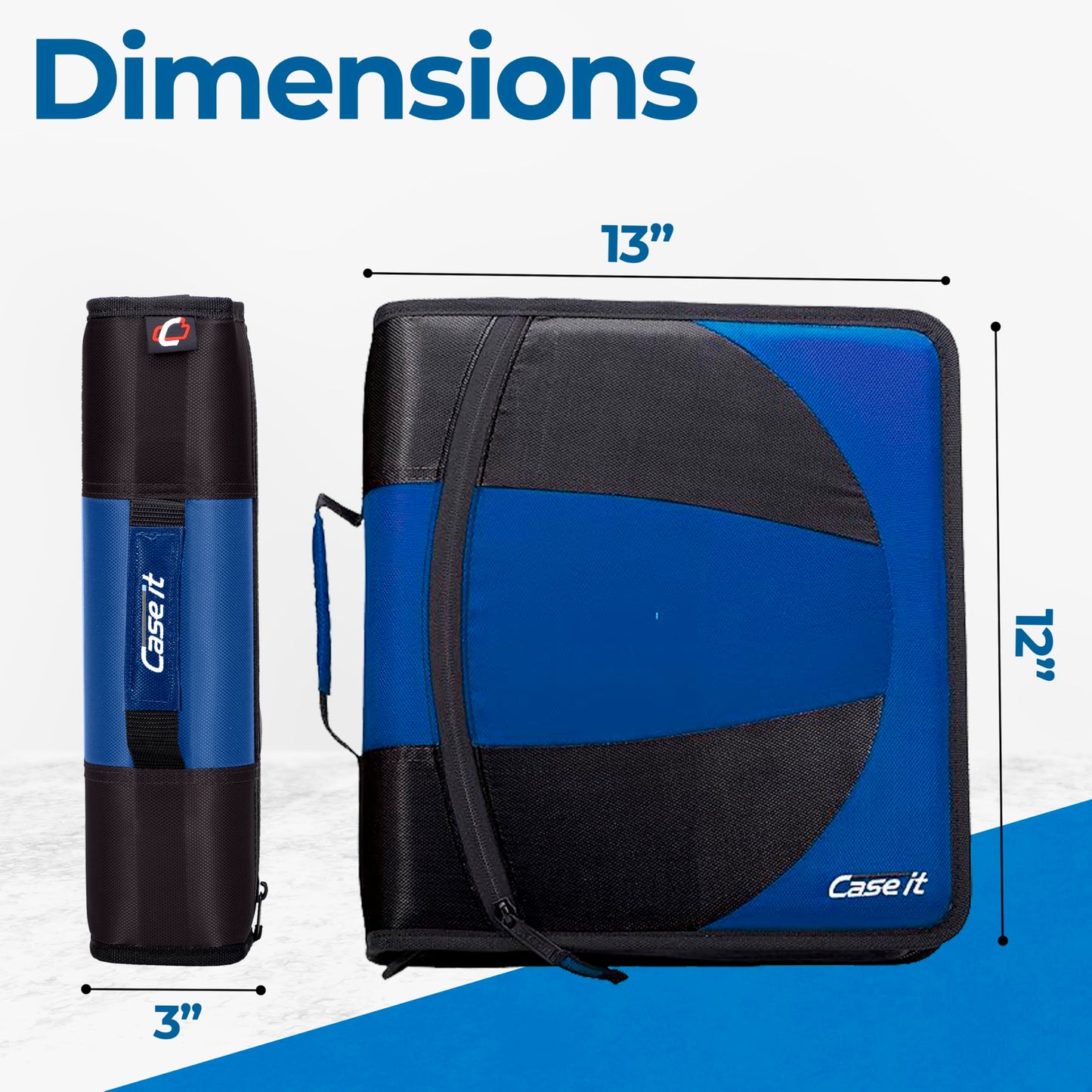 Case-it Dual Binder | Two 1.5" D-Rings | 600-Sheet | Dual-101 Midnight Blue