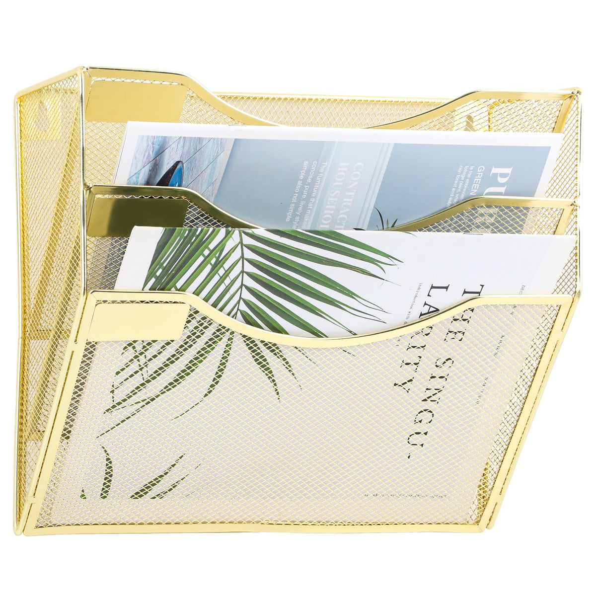 EASEPRES 3 Pocket Mesh Hanging Wall File Organizer, Wall Mounted Mail Paper Document Folder Holder