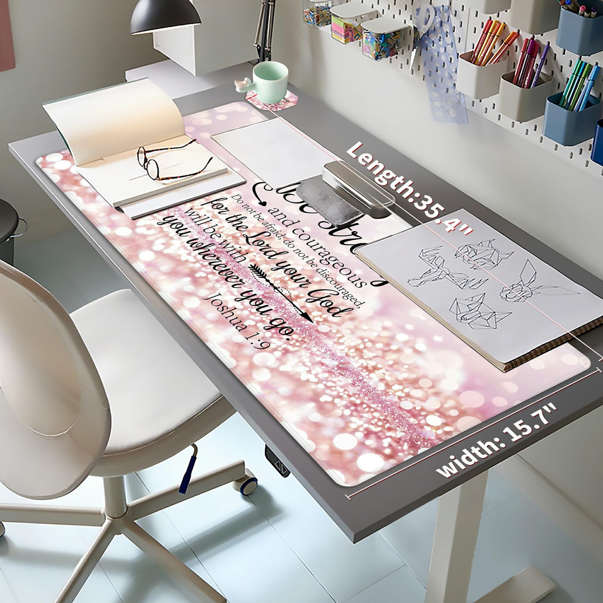 Extended Large Gaming Mouse Pad with Coaster 35.4 x 15.7 Full Desk Mousepad Stitched Edges Desk Pad