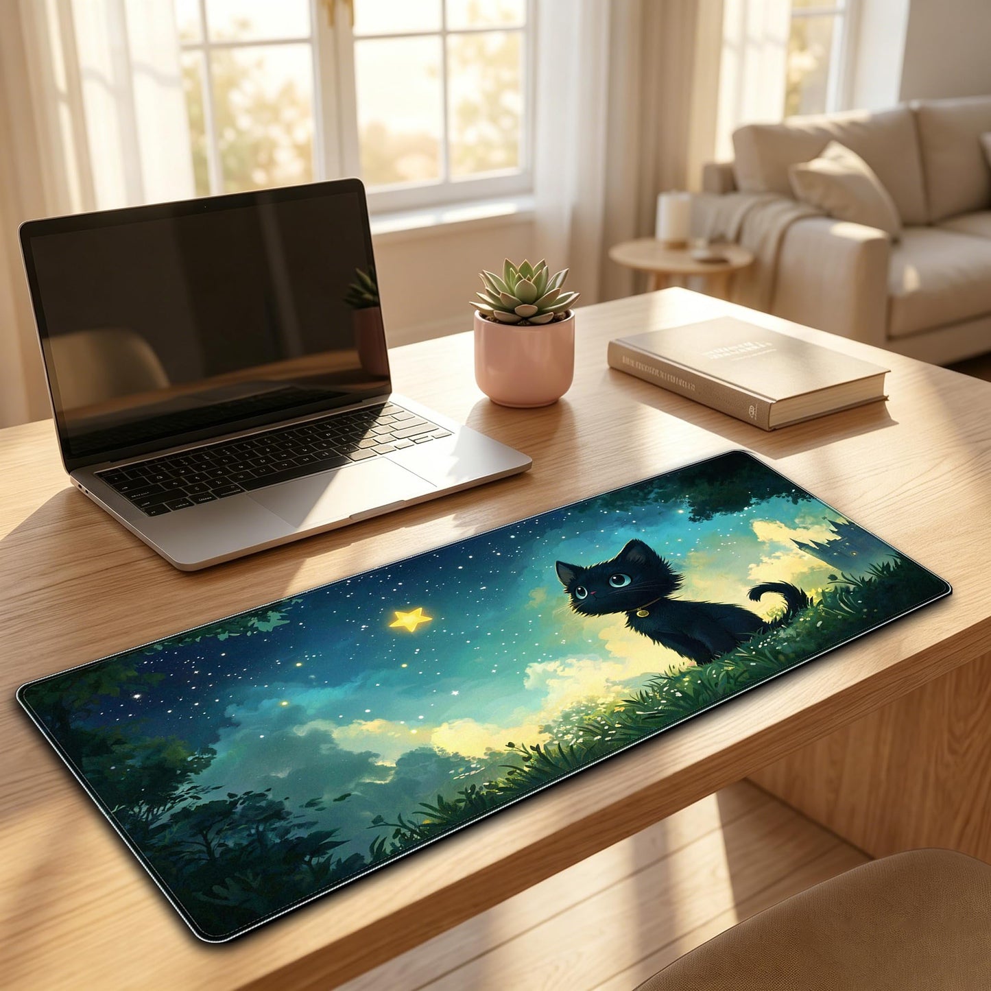 PEPYJAN Large Mouse Pad, Rubber, Non-Slip, Fade-Resistant, for Gaming and Office, 31.5 x 11.8