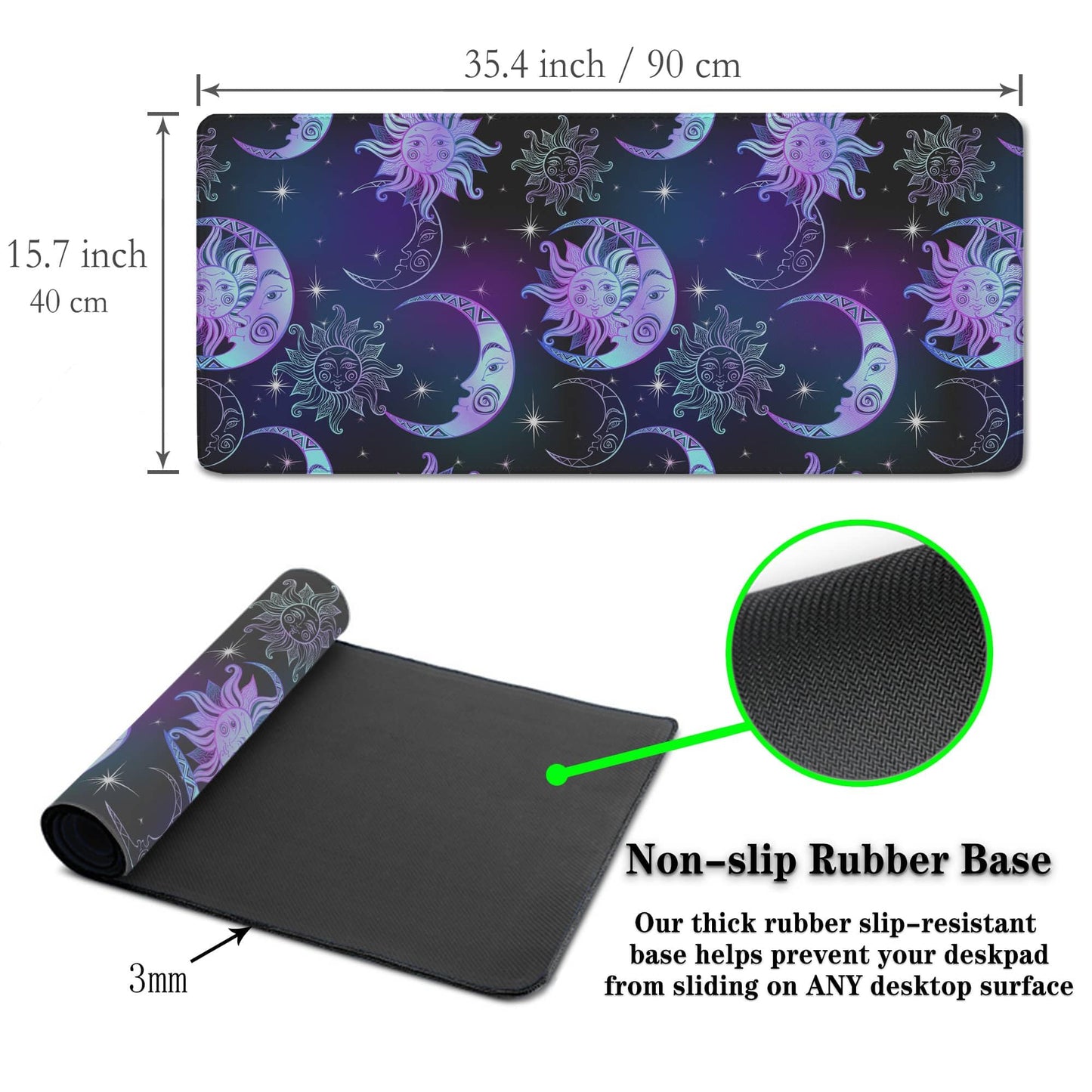 Samgula Gaming Mouse Pad Purple Desktop Mat Extra Large Mouse Pads Computer Desk Mat Pc Gaming Mat
