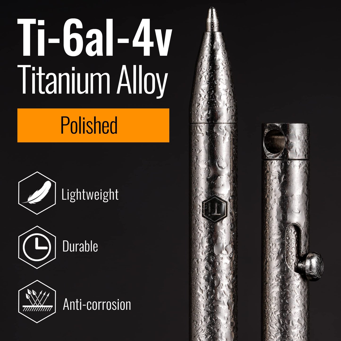 KeyUnity KP00 Titanium Bolt Action Fine Point Pen for Everyday Carry