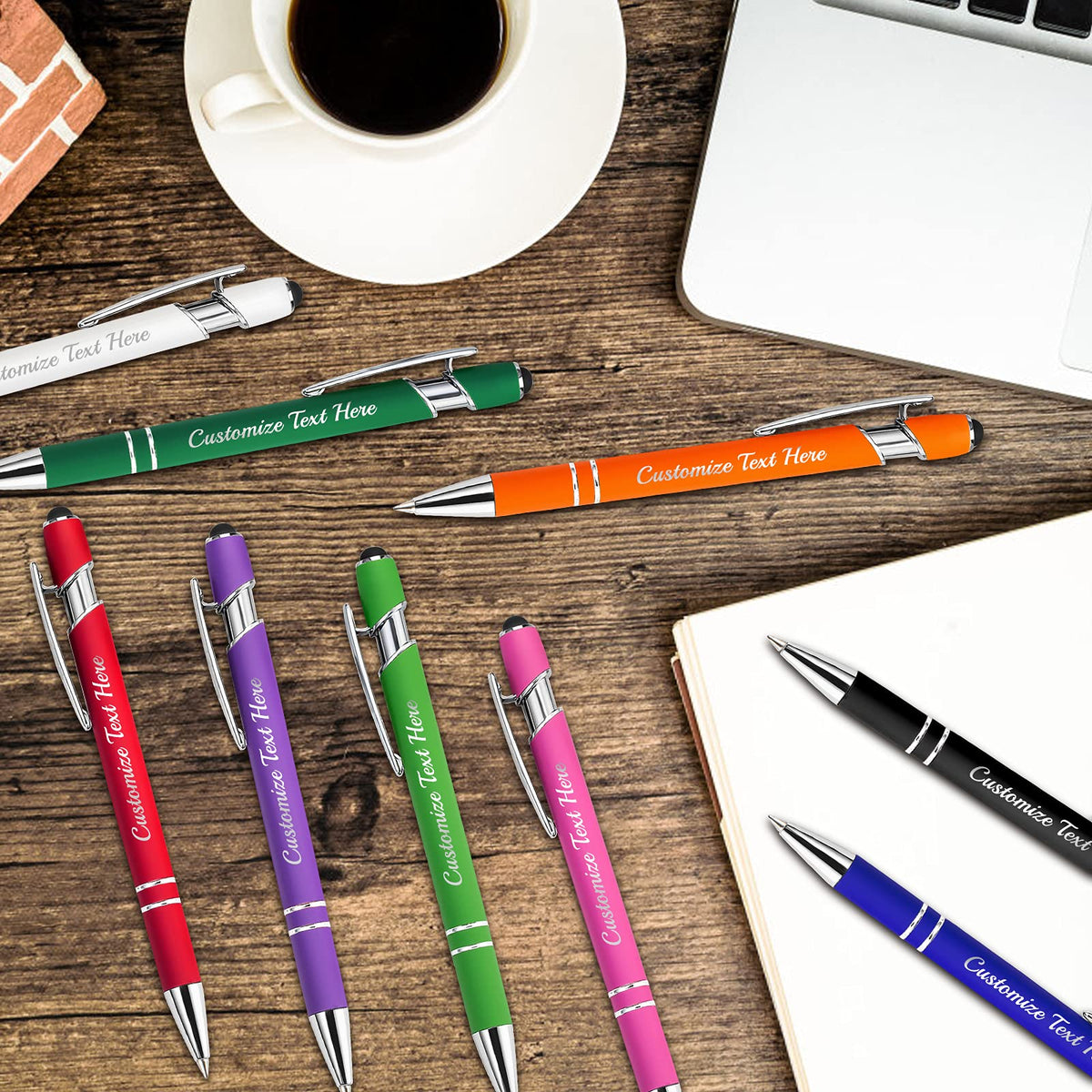 Up to 500 Personalized Pens Bulk Custom Ballpoint Pens with Business Name Message Logo, Customized