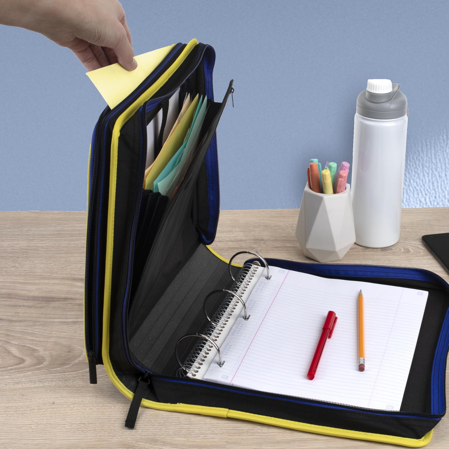Five Star Zipper Binder 2 Inch O-Rings Case Organiser with Multi-Access and 5-Tab Expanding File