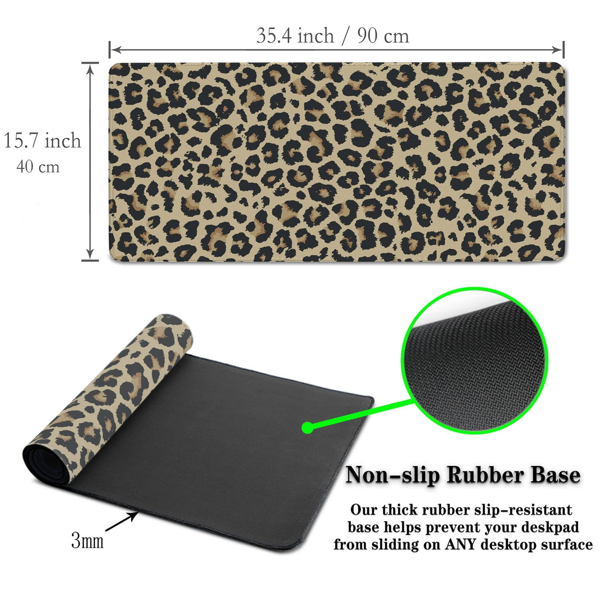 Samgula Large Desk Pad Black and Yellow Long Mousepad, Keyboard Mouse Pads Gaming Desk Mats, Full
