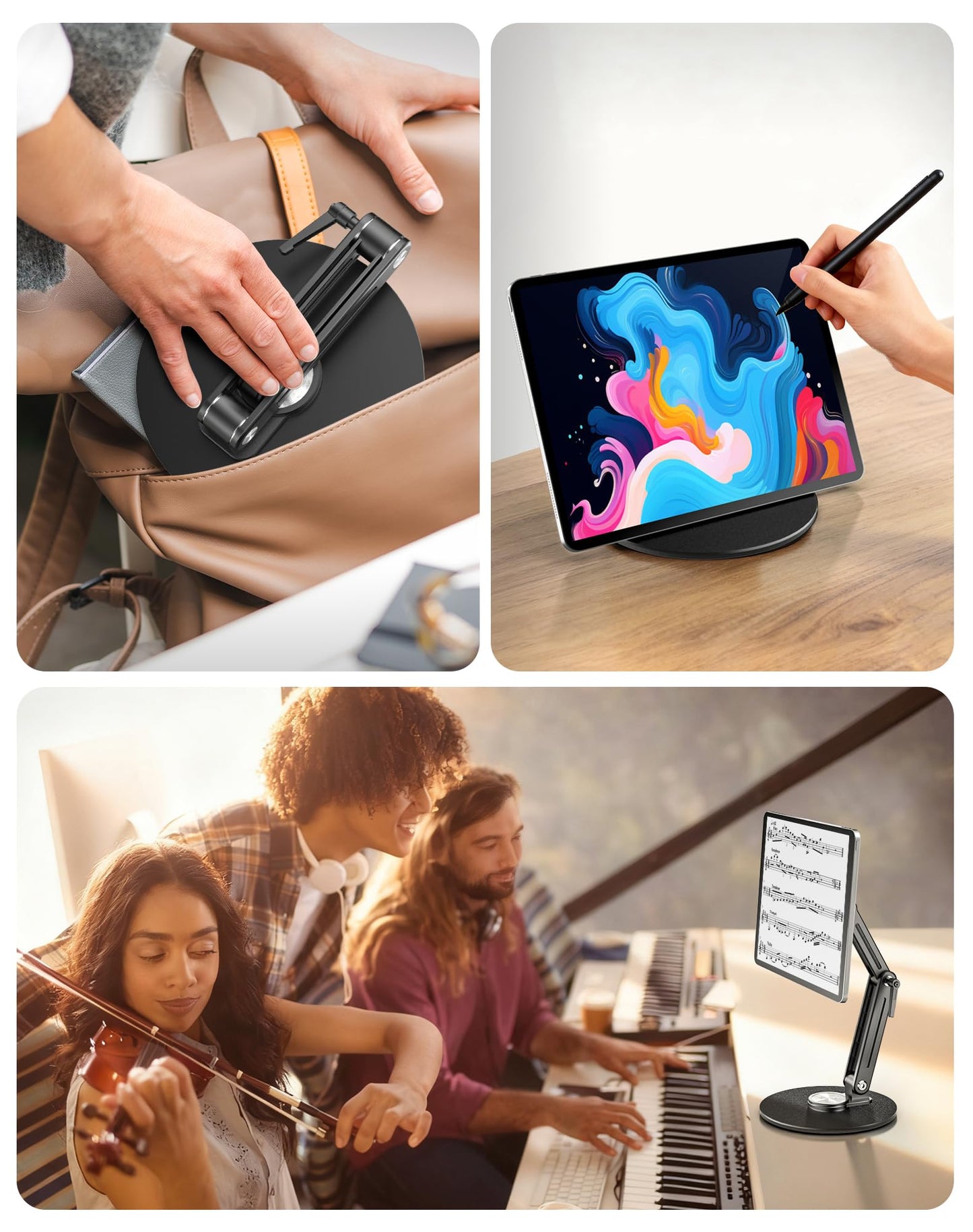 Jakeko Magnetic Portable Monitor Stand VESA Mount 75mm Travel 360° Swivel