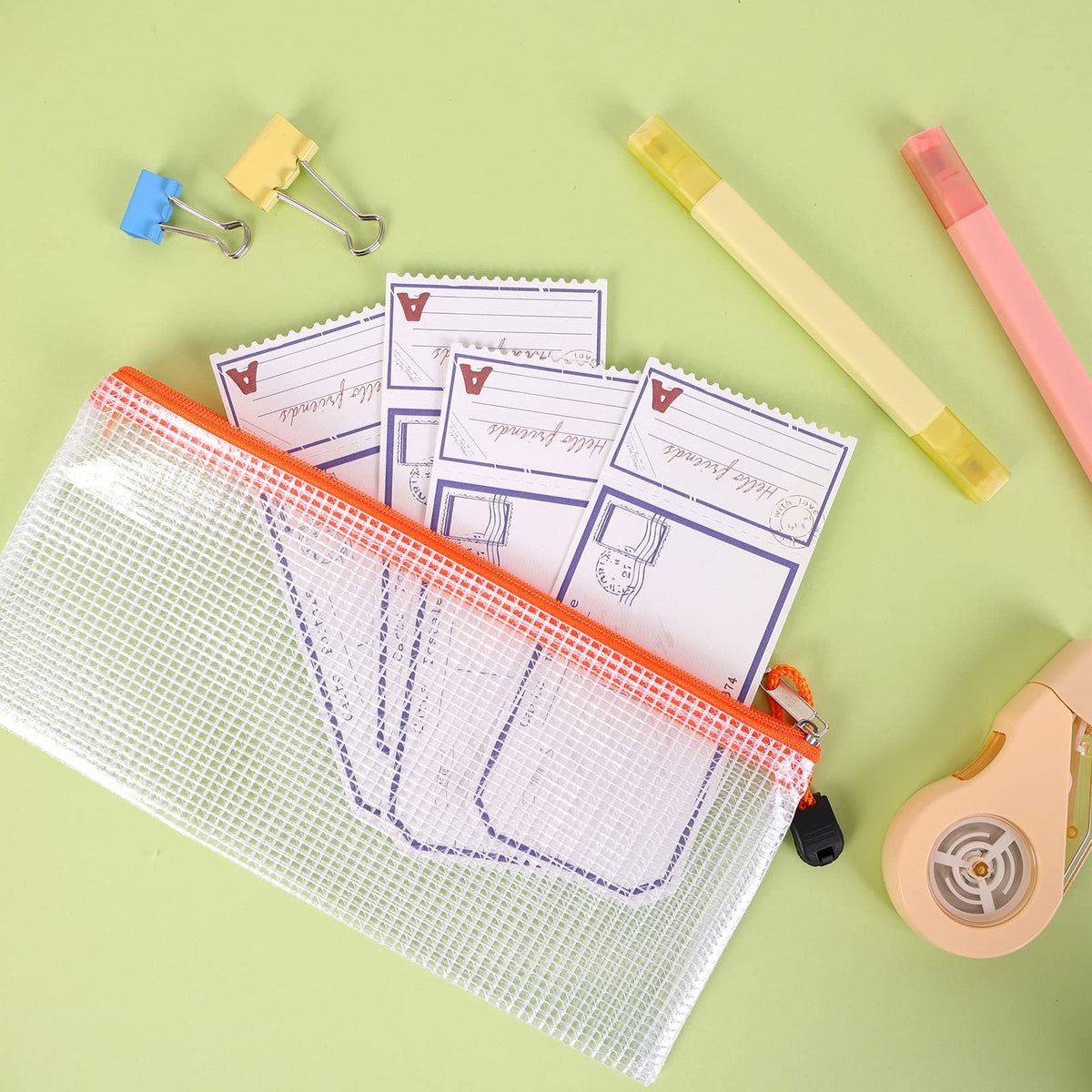EOOUT 72pcs Pencil Pouches, Small Mesh Zipper Pouch, 16 Colors, 9.5x4.5 Inches for Bills, Cash