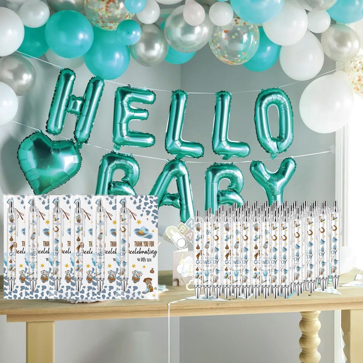 Lebsitey 50 Sets Pen Favors Gifts for Guests Includes 50 Rolling Paper Ballpoint Pens and 50