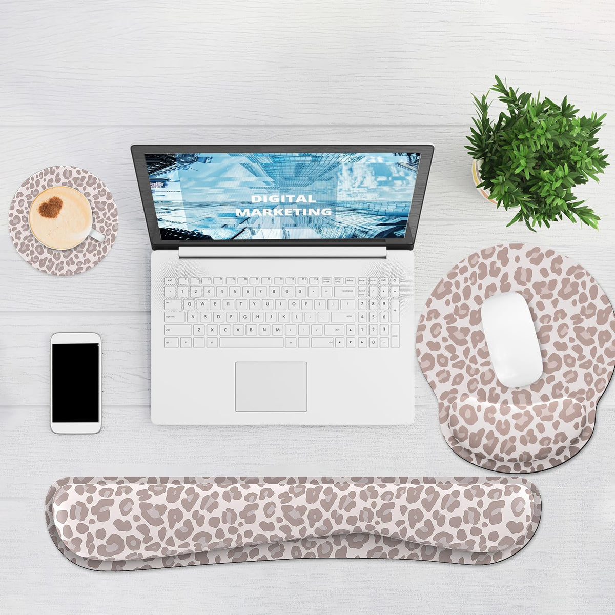 Ergonomic Mouse Pad with Wrist Rest and Keyboard Wrist Rest, Mousepad