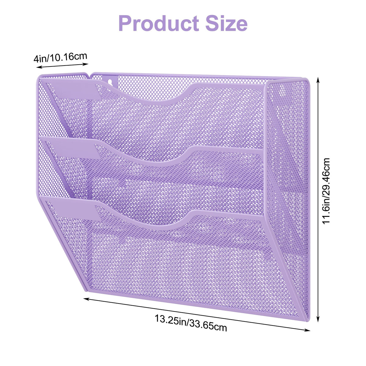 EasyPAG 3 Pocket Mesh Wall File Organizer, Hanging Paper Folder Holder with Classify Label