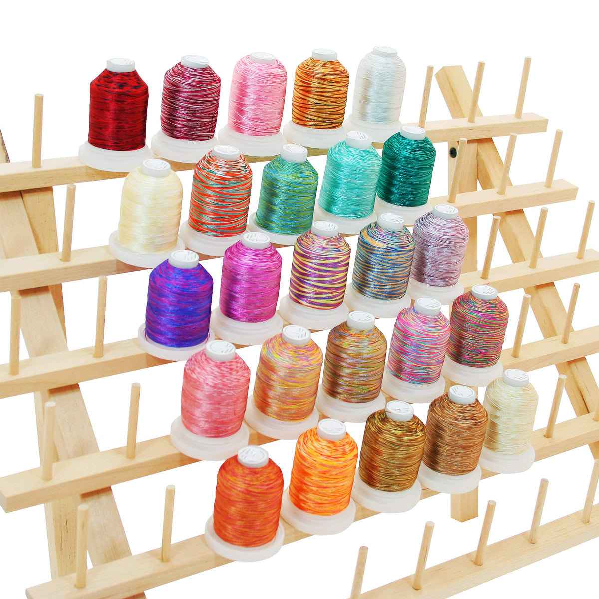 New ThreadNanny Wooden Thread Rack for Sewing - Quilting - Embroidery Spools and Mini Cones (60