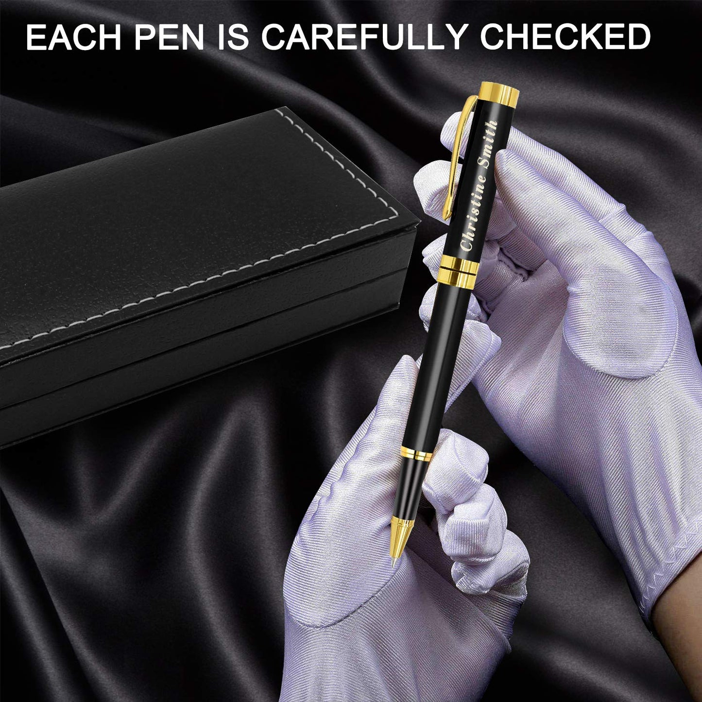 Amlion Personalized Pens Custom Engraved Pen with Name, Refillable Medium Refill, Personalized