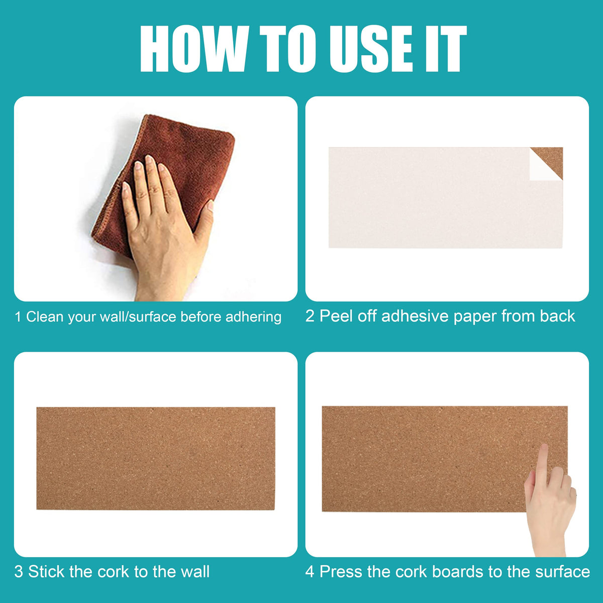 SUNGIFT 17 x 8 Inch Cork Bulletin Board 6 Pack, 1/2" Thick for Office/Home