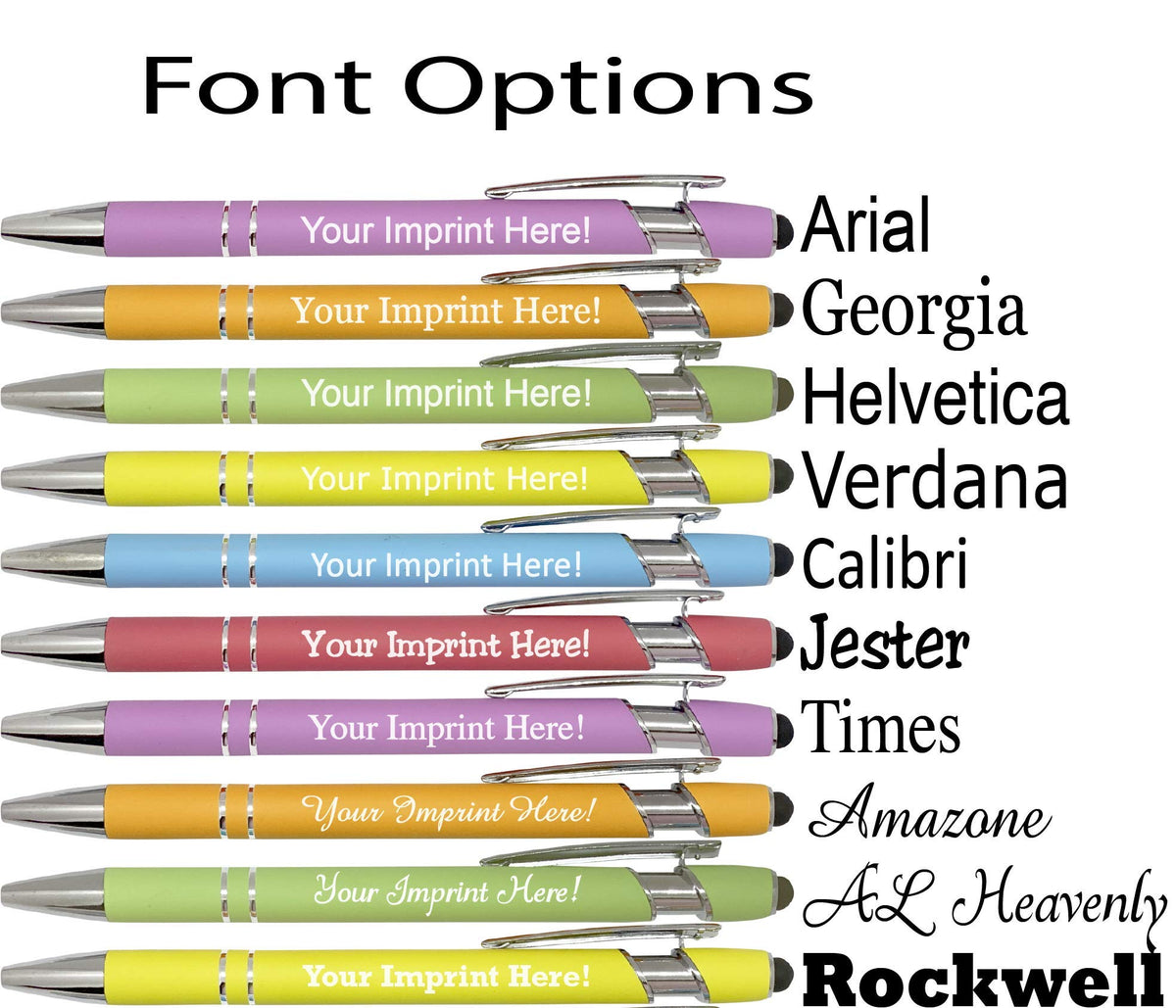 ExpressDesigns™ - Pastel Premium Custom Pens with Stylus | Personalized Soft-Touch Metal Printed