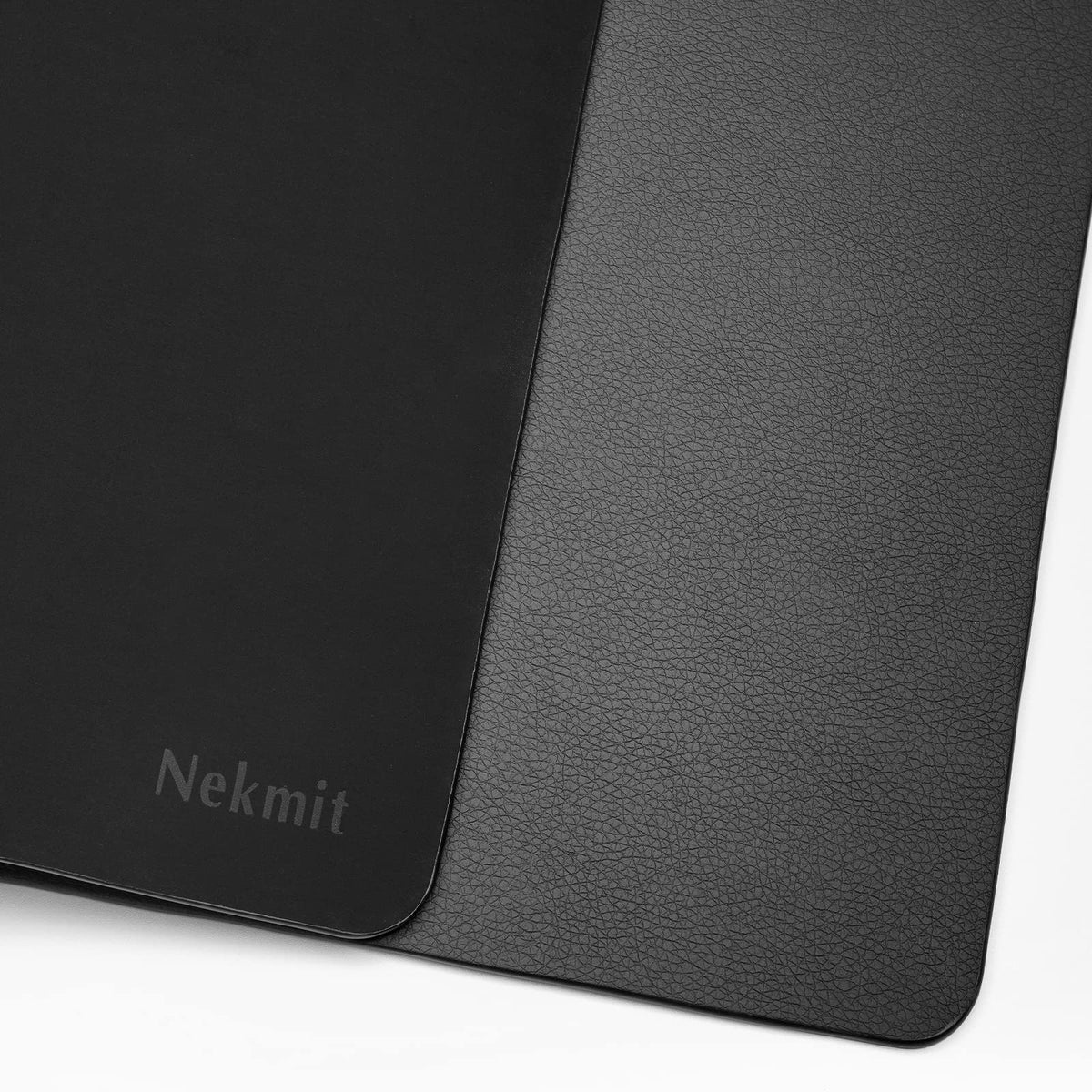Nekmit Leather Desk Blotter Pad 24 x 14 Inches, Flat, Non-Slip, Waterproof, Black