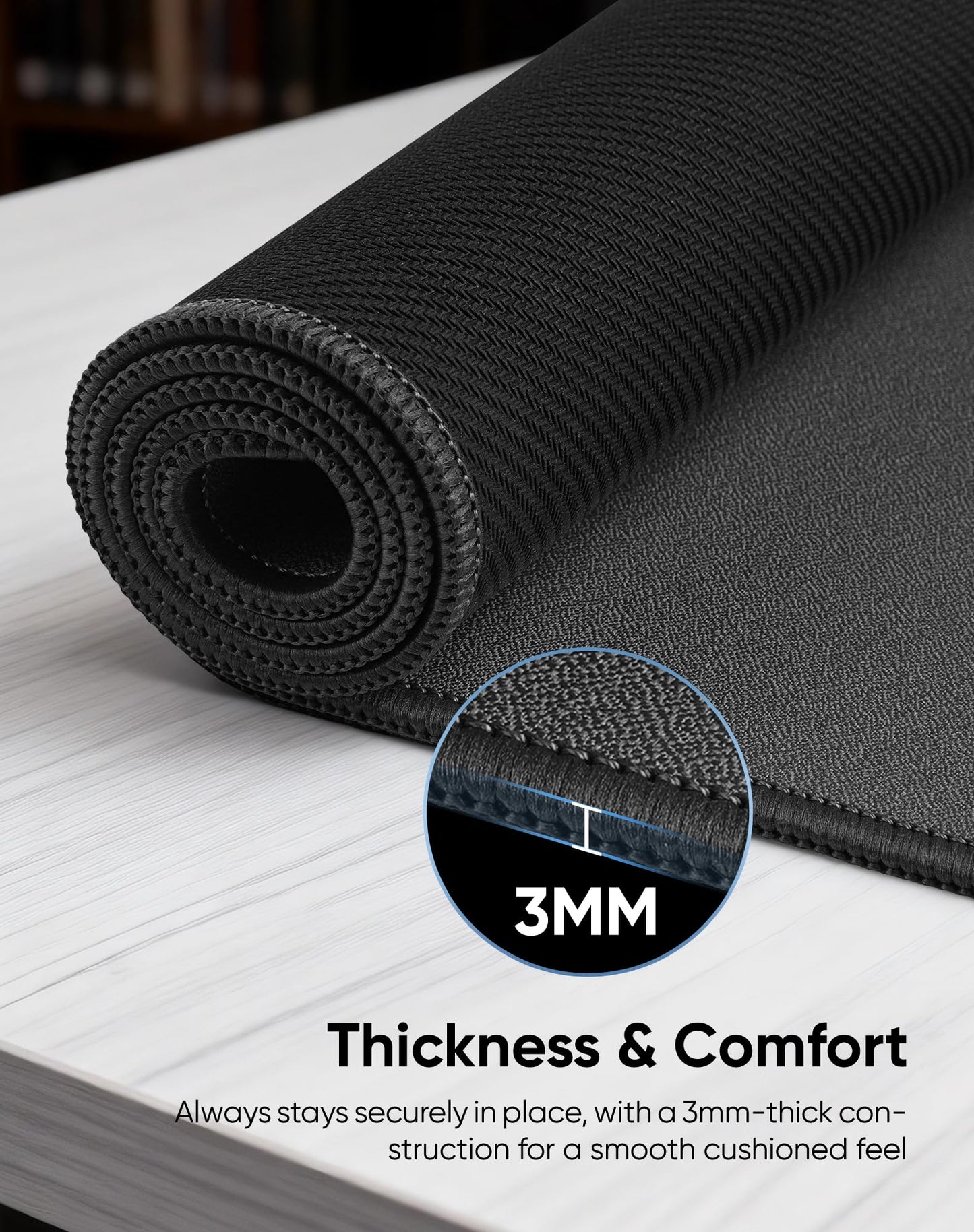 Reniteco Waterproof Large Office & Gaming Mouse Pad, 27.6" x 11.8", Black