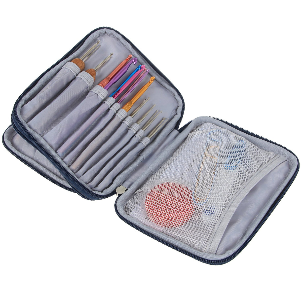 Teamoy Crochet Hook Case Empty, Crochet Hook Organizer, Cats Blue