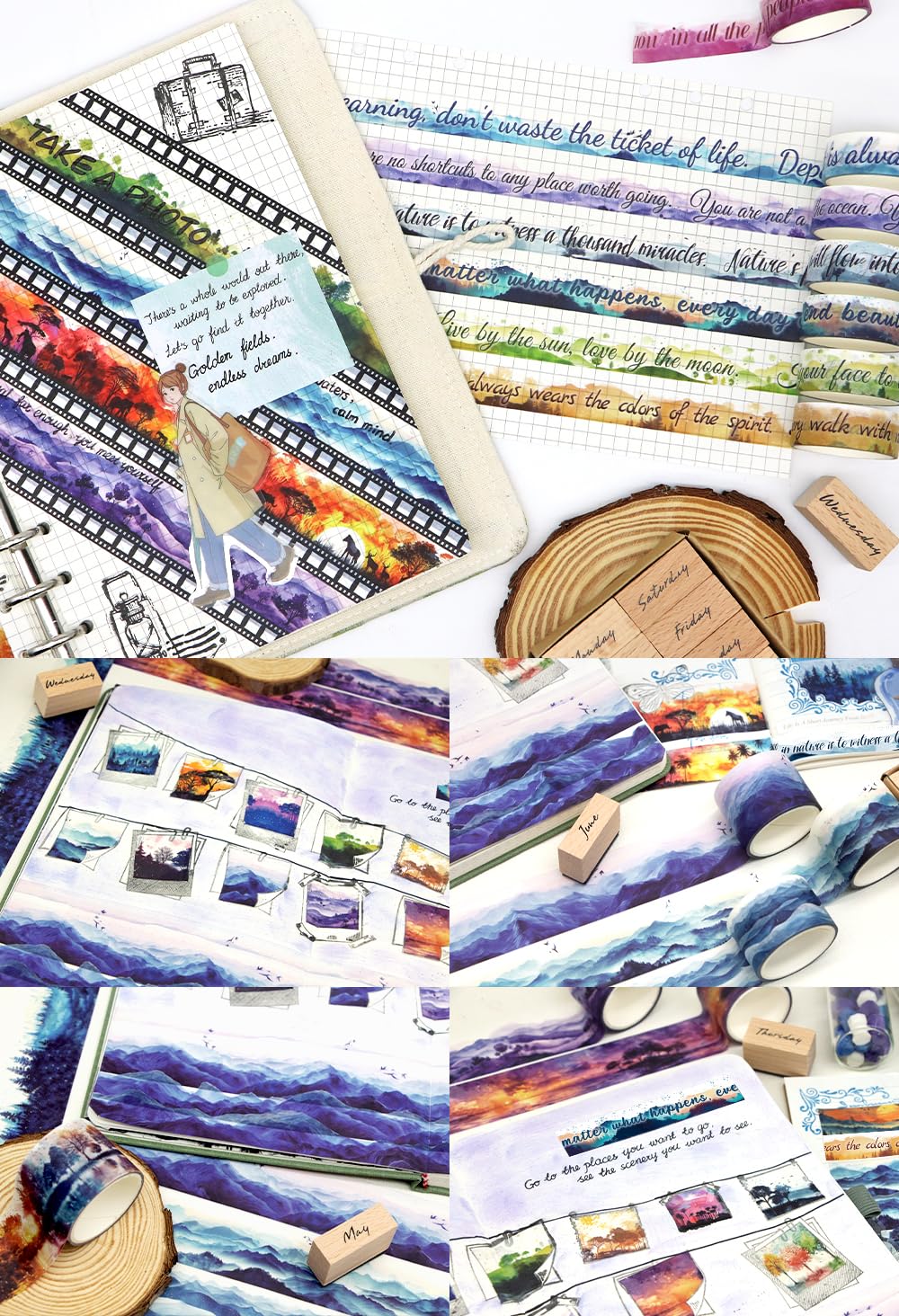 Ieebee 32 Rolls Four Seasons Washi Tape Set for Journaling & Scrapbooking