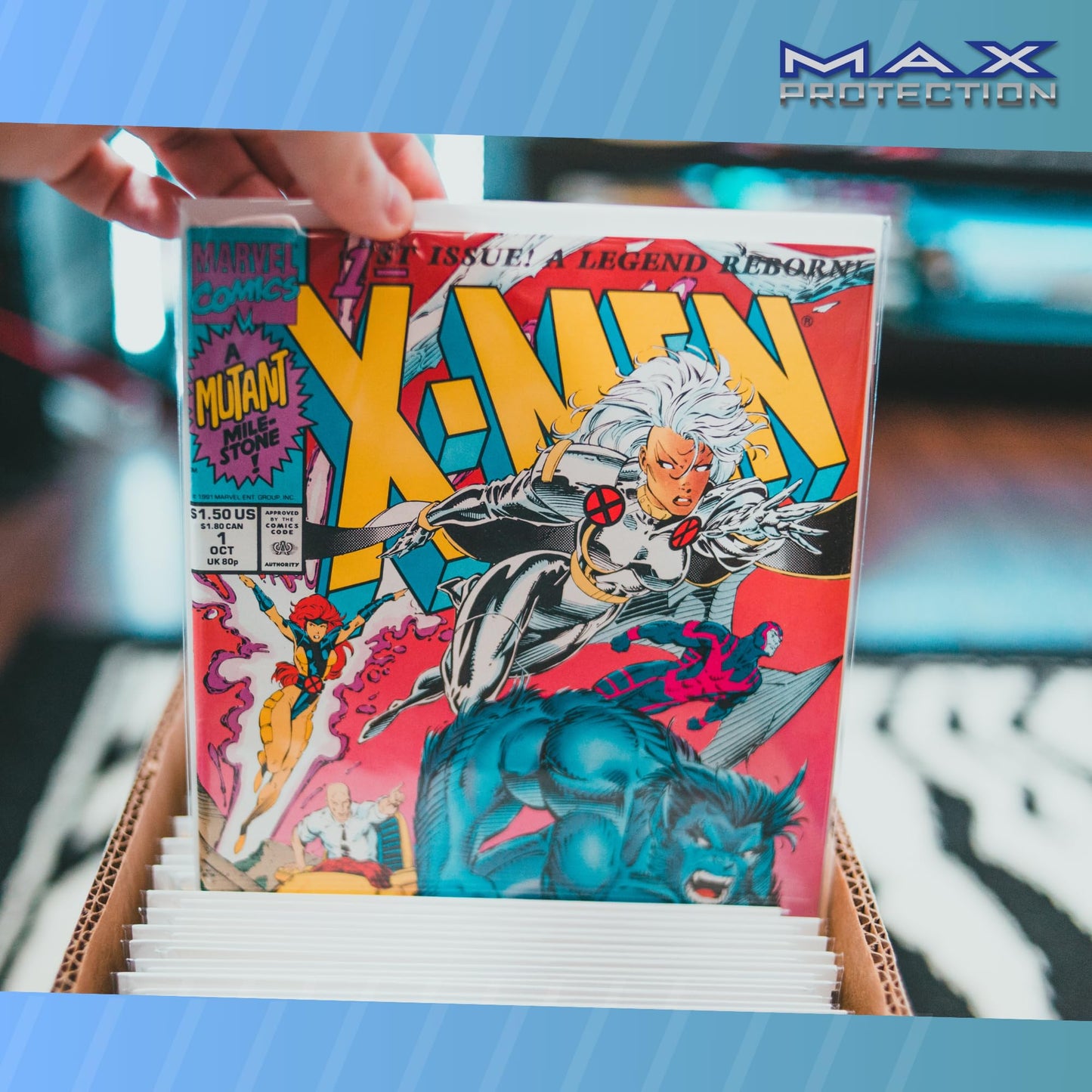 Max Protection Comic Book Storage Boxes - Short Cardboard Black Case for 150-175 Comic Books