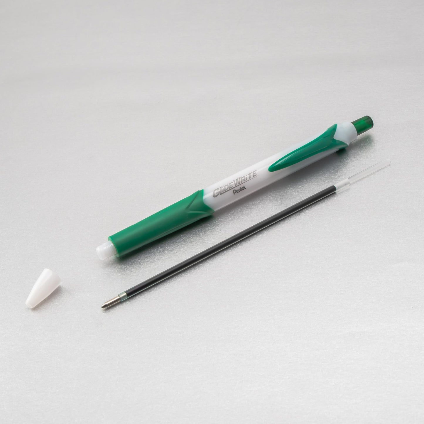 Pentel GlideWrite Ballpoint Pen with TechniFlo Ink, (1.0mm) Medium Line, Green, Box of 12 (BX910-D)