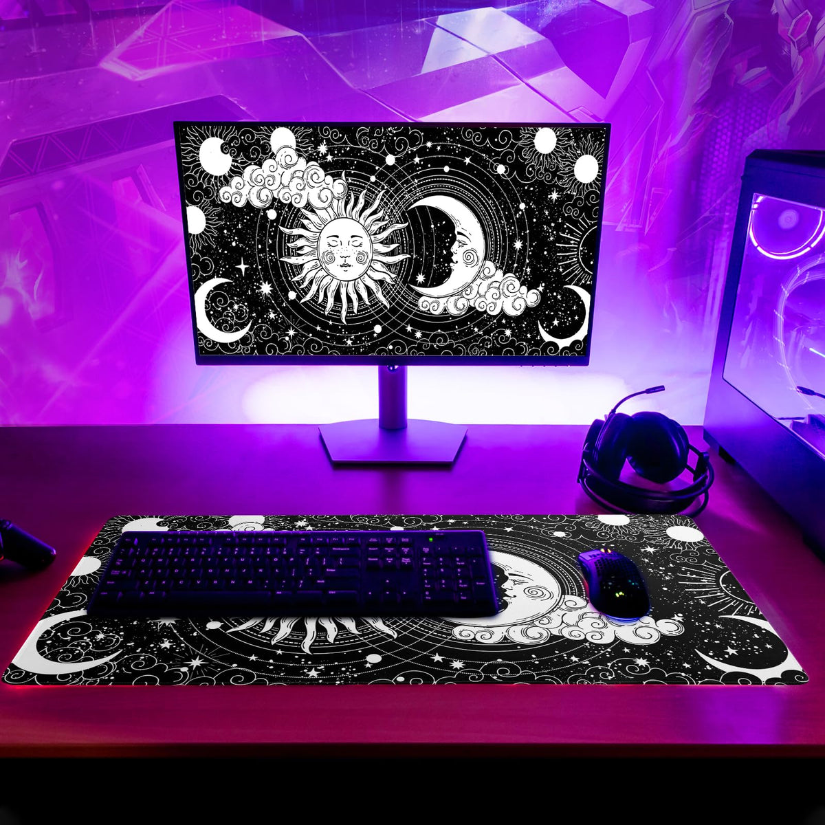 Magic Astrology Extended Big Mouse Pad Large, Gaming Mouse Pad Desk Pad,27.6x11.8 Inch Long