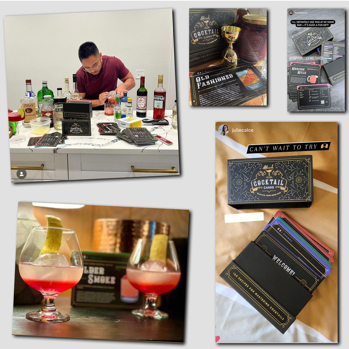 Cocktail Cards: 100 Cocktail Recipes to Master Cocktails in Bartender Flashcard Form with Step by