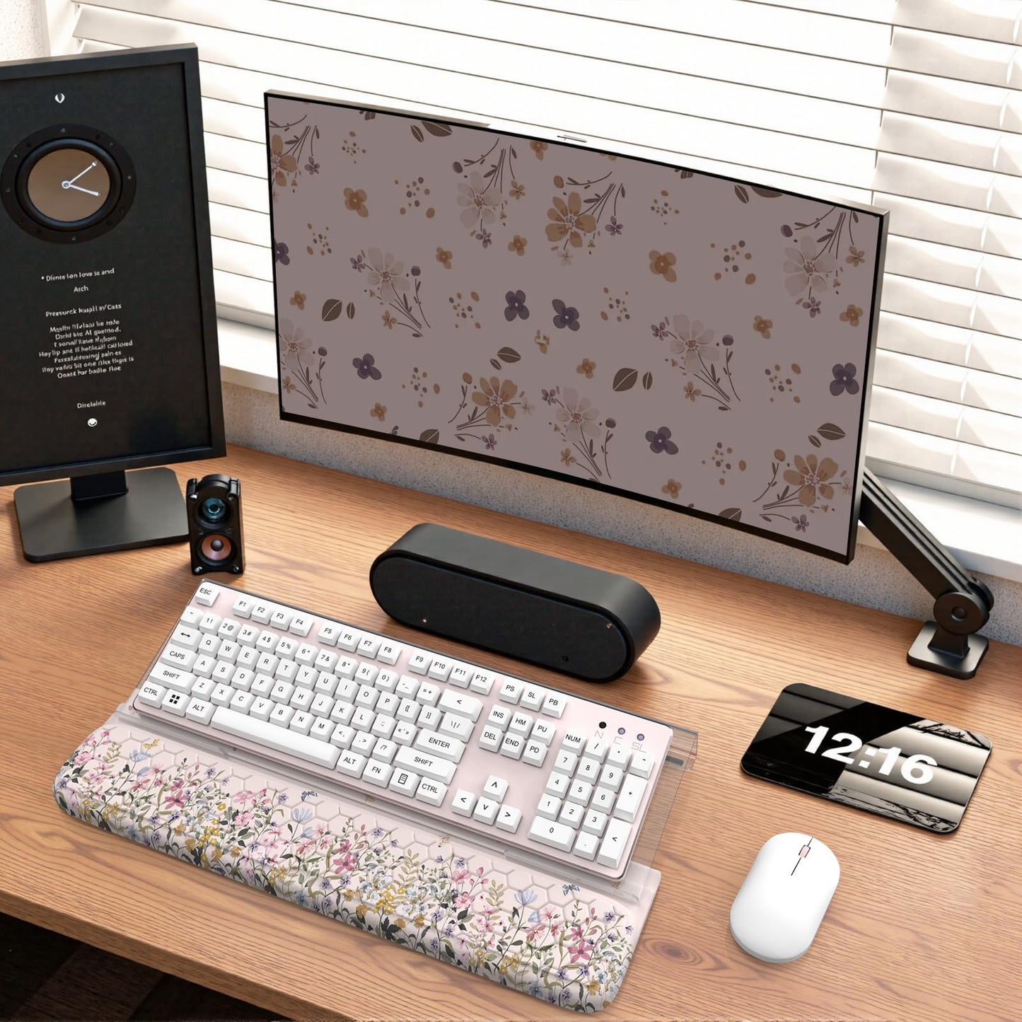 HAOCOO Keyboard Stand with Wrist Rest, Ergonomic Wrist Rest Office Desk Accessorie, 3-Level Height
