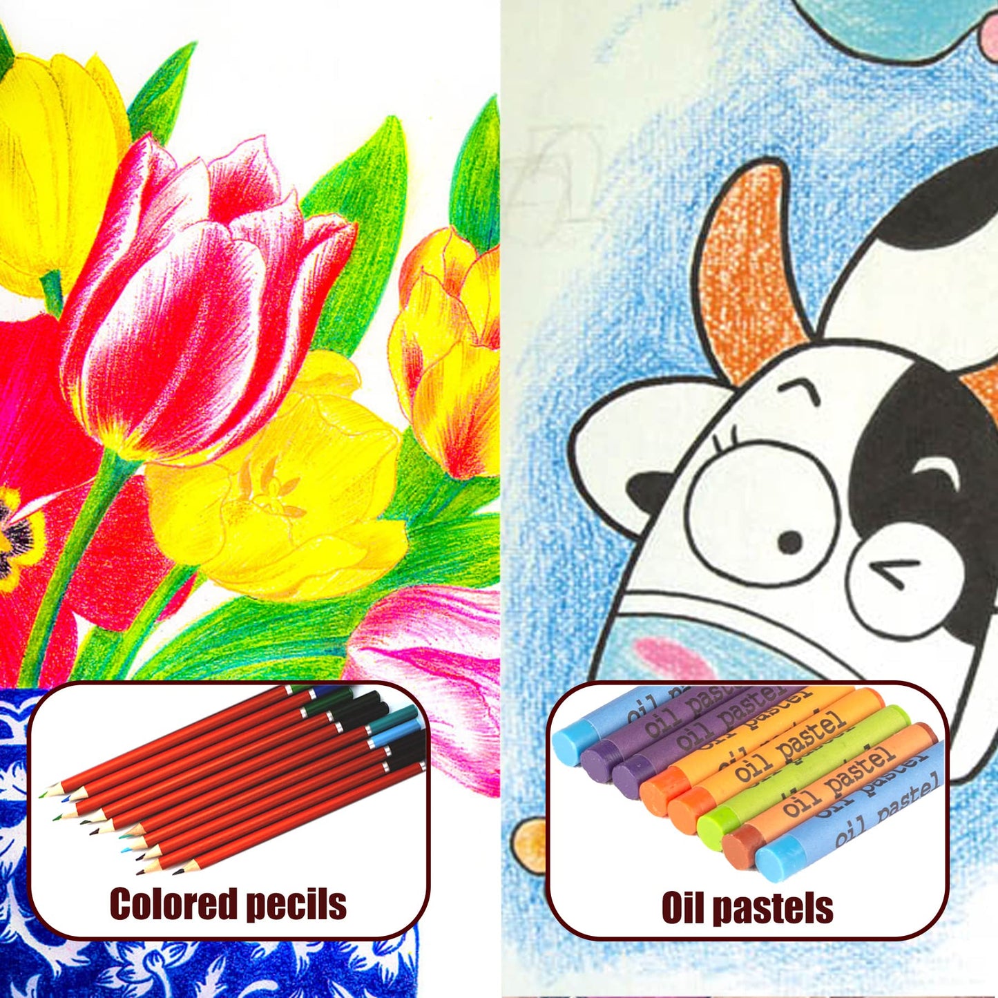 KINSPORY 150PC Art Set with Sketch Book, Coloring Art Kit Drawing Art Supplies Case, Markers Crayon