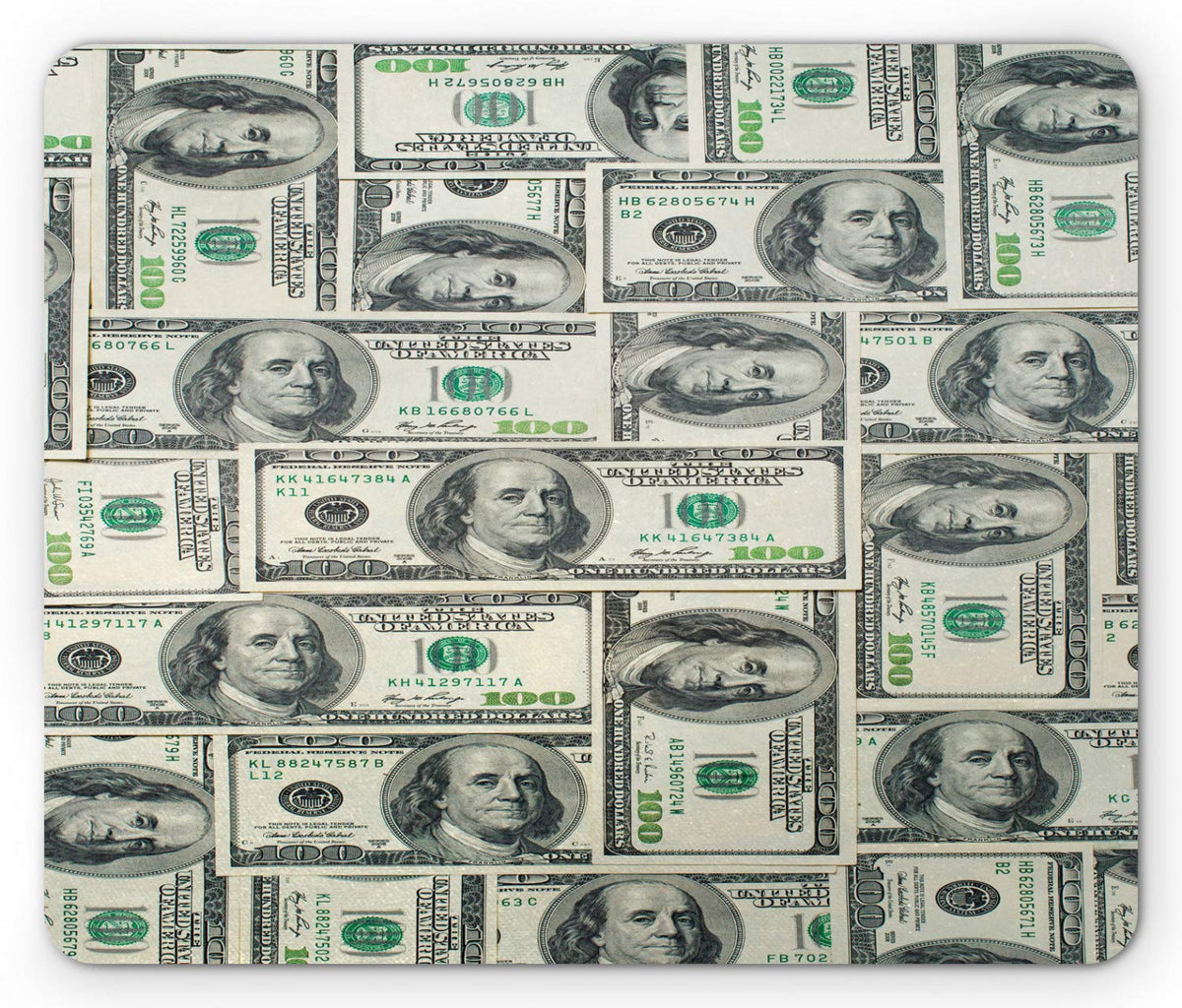 Ambesonne Money Mouse Pad, Dollar Bills of United States Federal Reserve with The Portrait of Ben