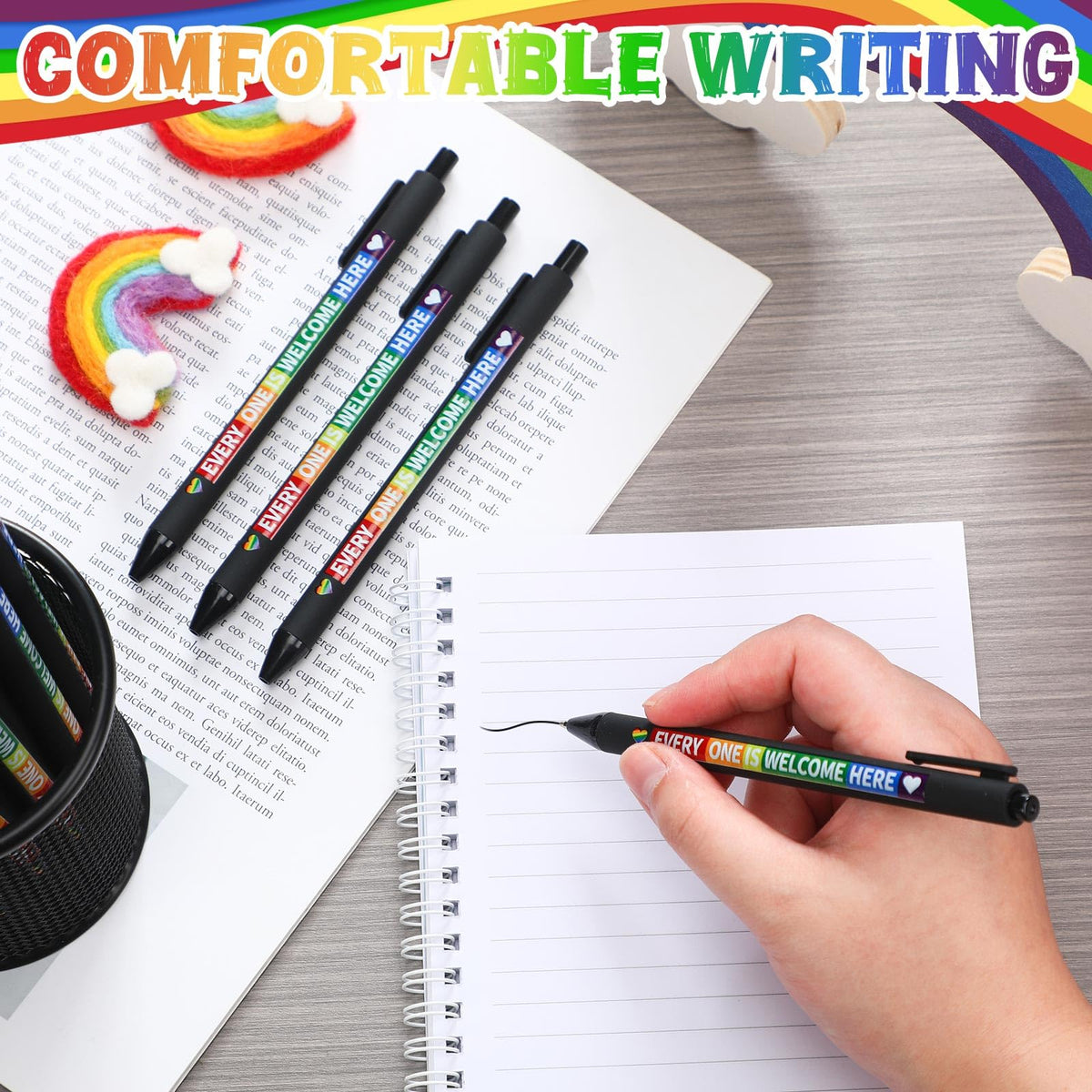 Weekgrat 48 Pcs Pride Ballpoint Pens Lgbtq Rainbow Party Favors Bulk