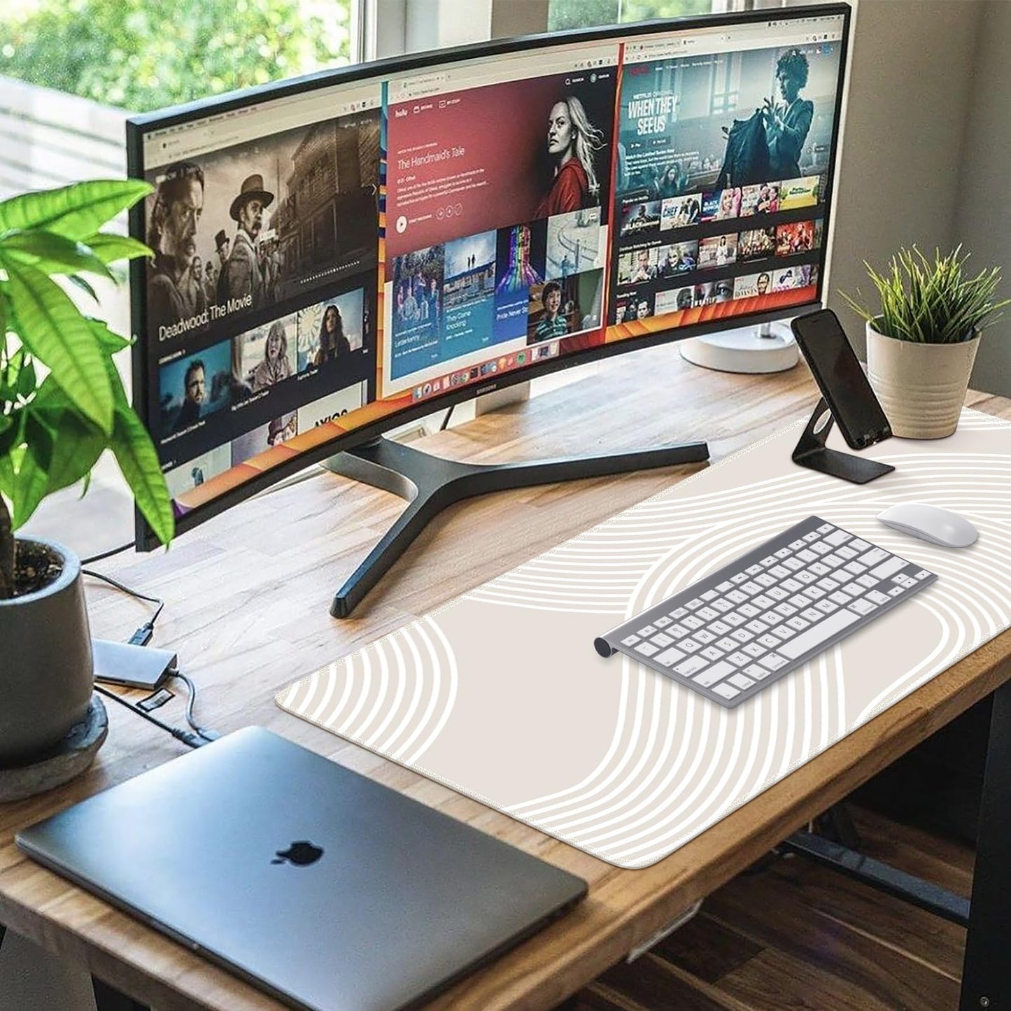 iCasso Desk Pad,Desk Matt for Desktop,Large Mouse Pad,Lines